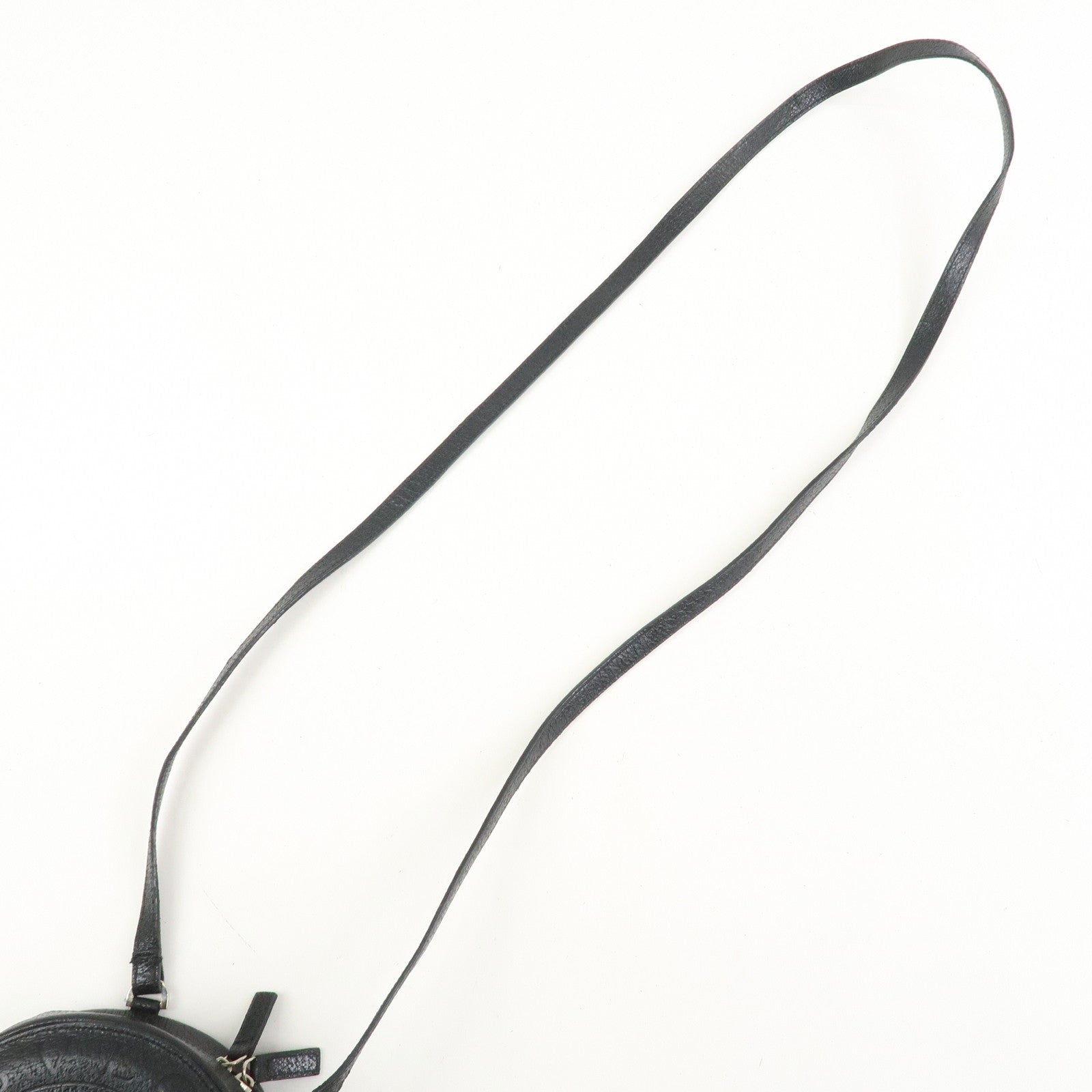 BVLGARI Logo B-Zero 1 Drum Leather Shoulder Bag Black