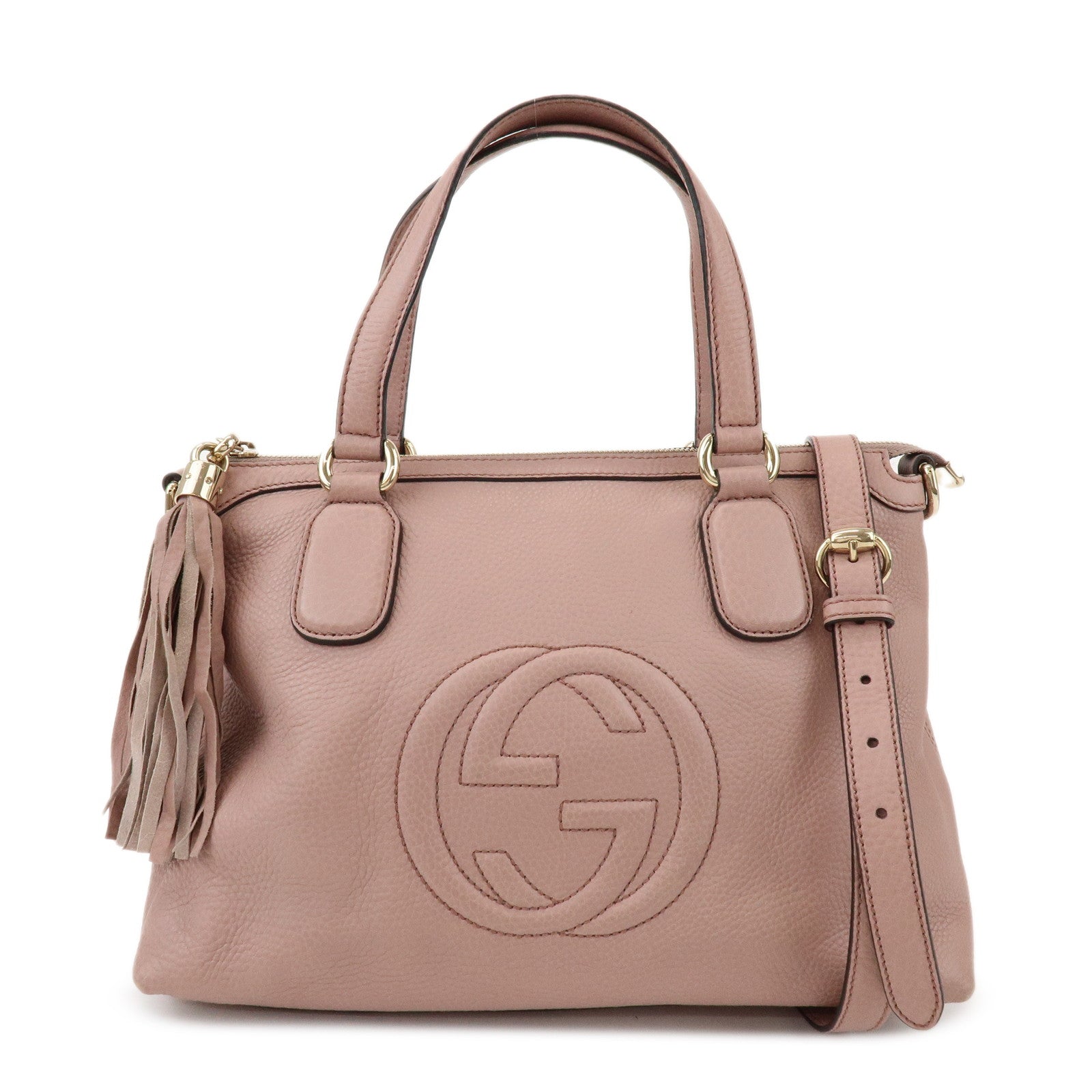 GUCCI SOHO Leather 2Way Bag Hand Bag Shoulder Bag Pink 308362