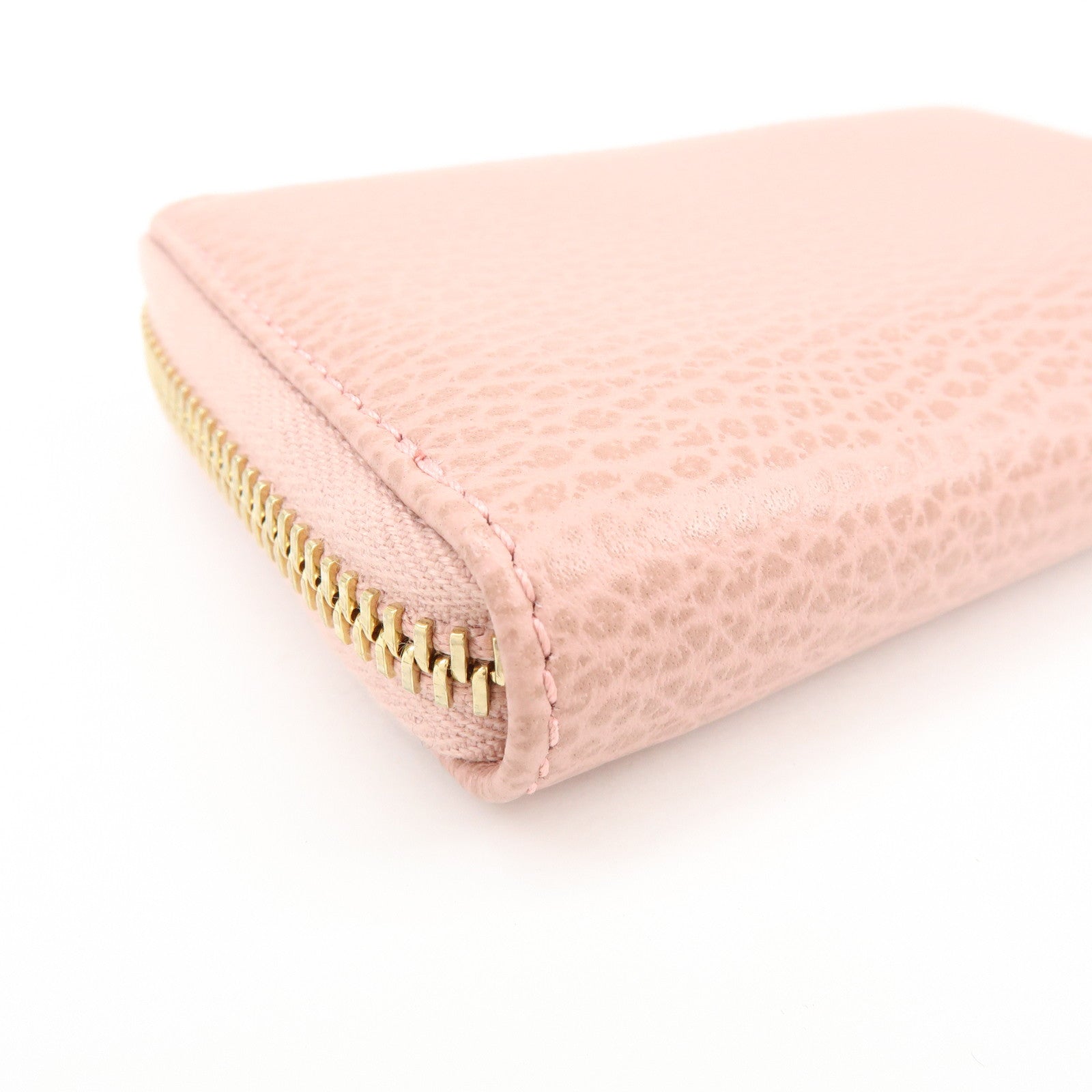 GUCCI Swing Leather Coin Case Compact Wallet Pink 368877