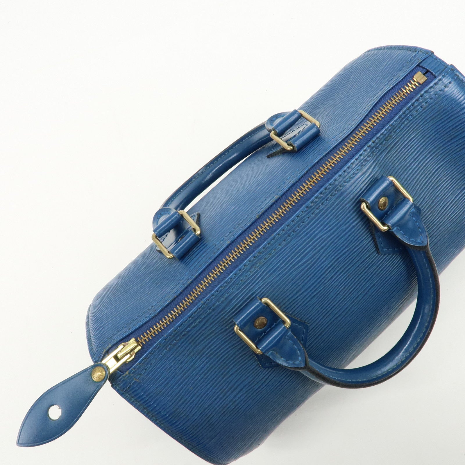 Louis Vuitton Epi Speedy 25 Hand Bag Boston Bag Toledo Blue M43015