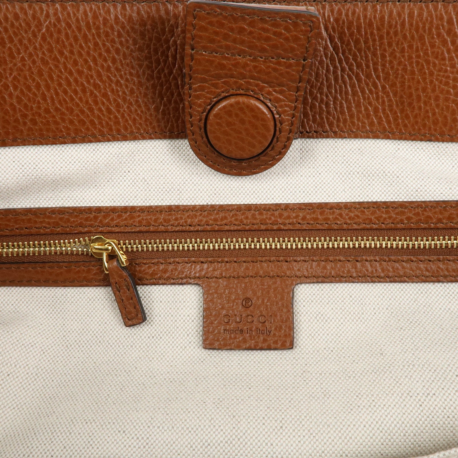 GUCCI Ophidia GG Denim Leather Tote Bag Blue Brown 631685 Used