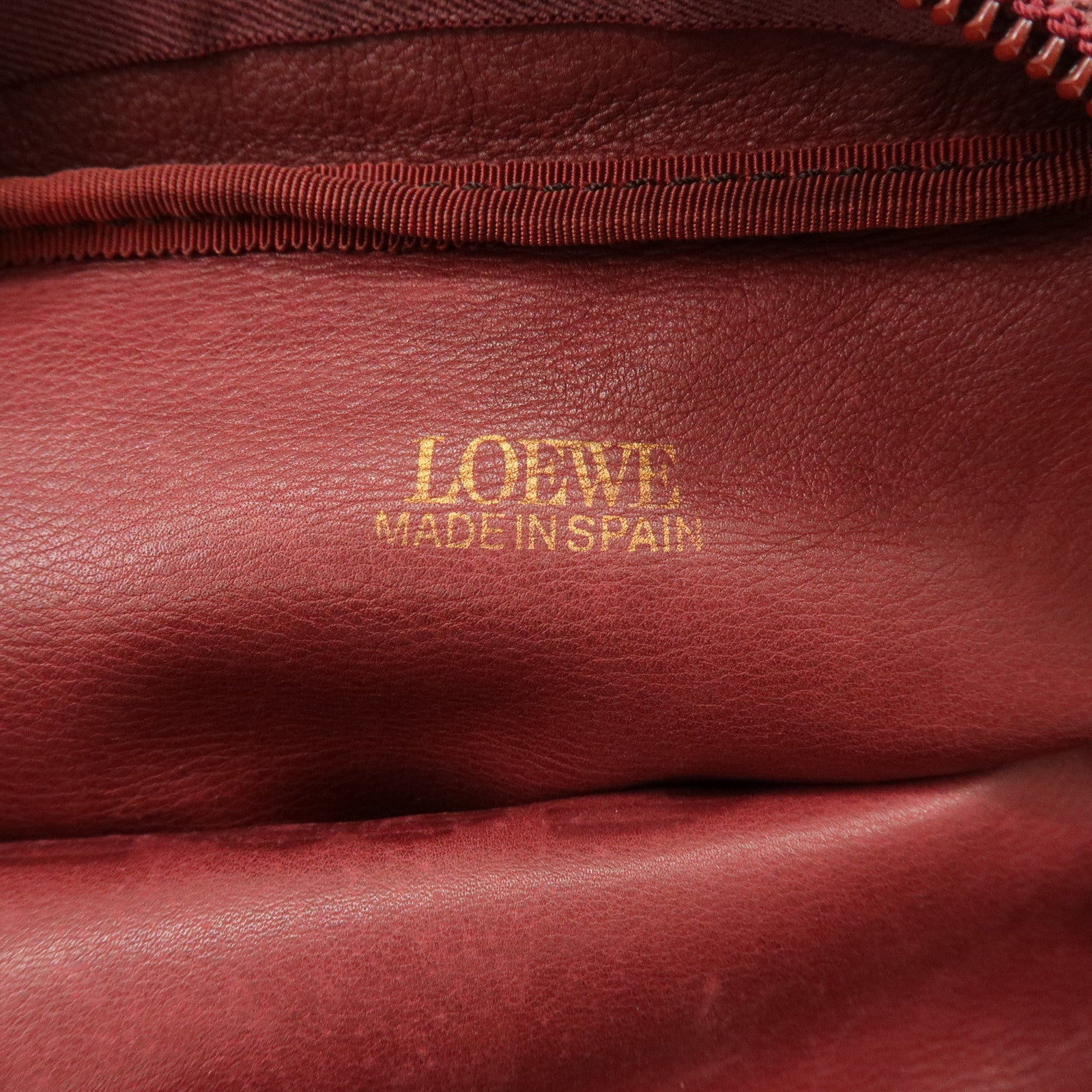 LOEWE Anagram Suede Shoulder Bag Crossbody Bag Bordeaux