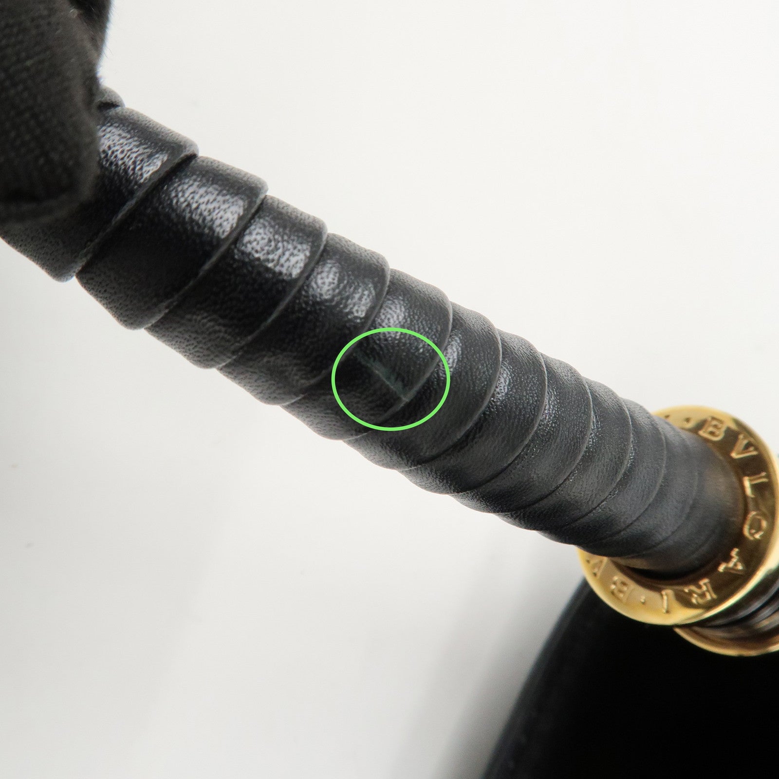 BVLGARI Leather B-Zero1 Shoulder Bag Hand Bag Black