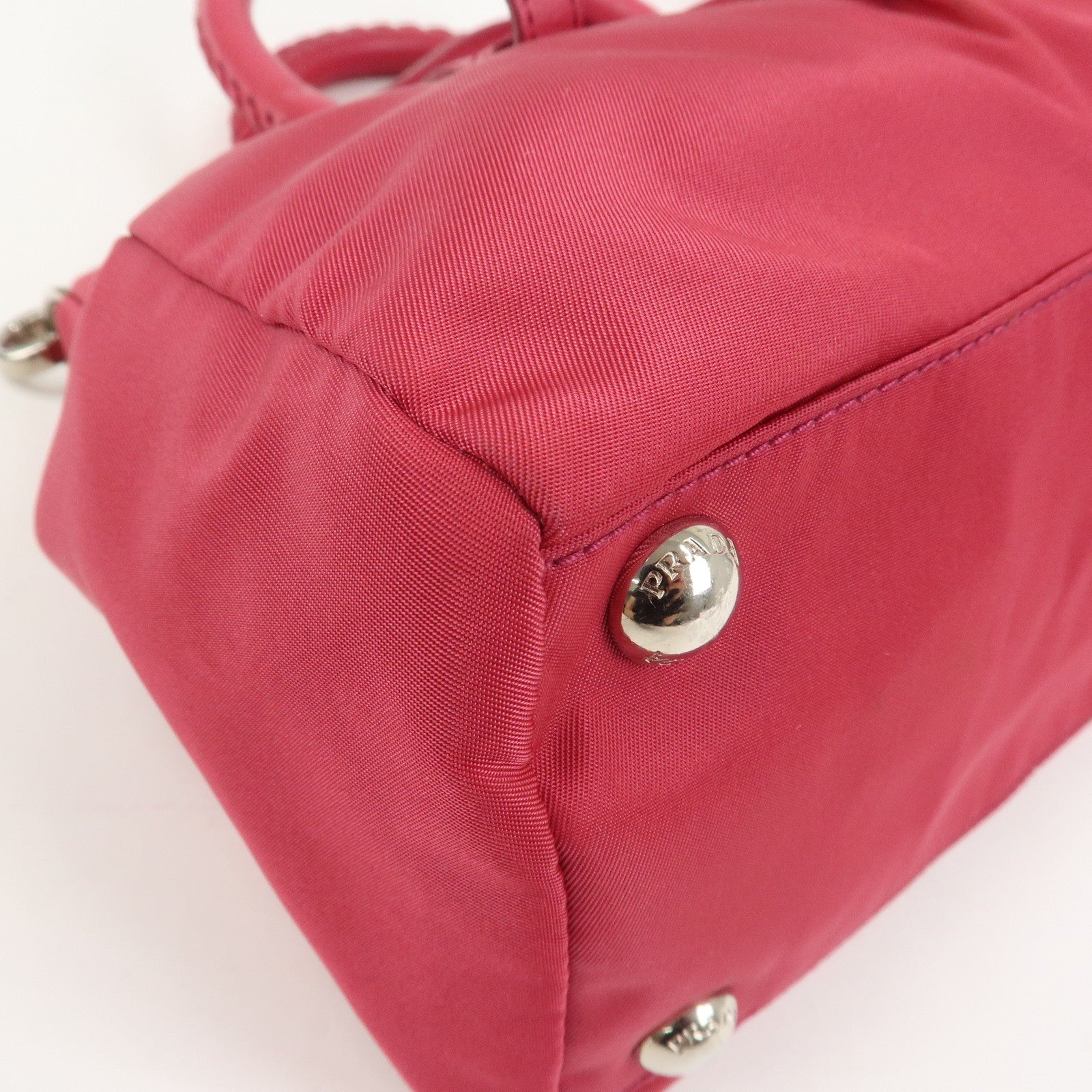 PRADA Logo Nylon Leather 2Way Bag Hand Bag Shoulder Bag Pink
