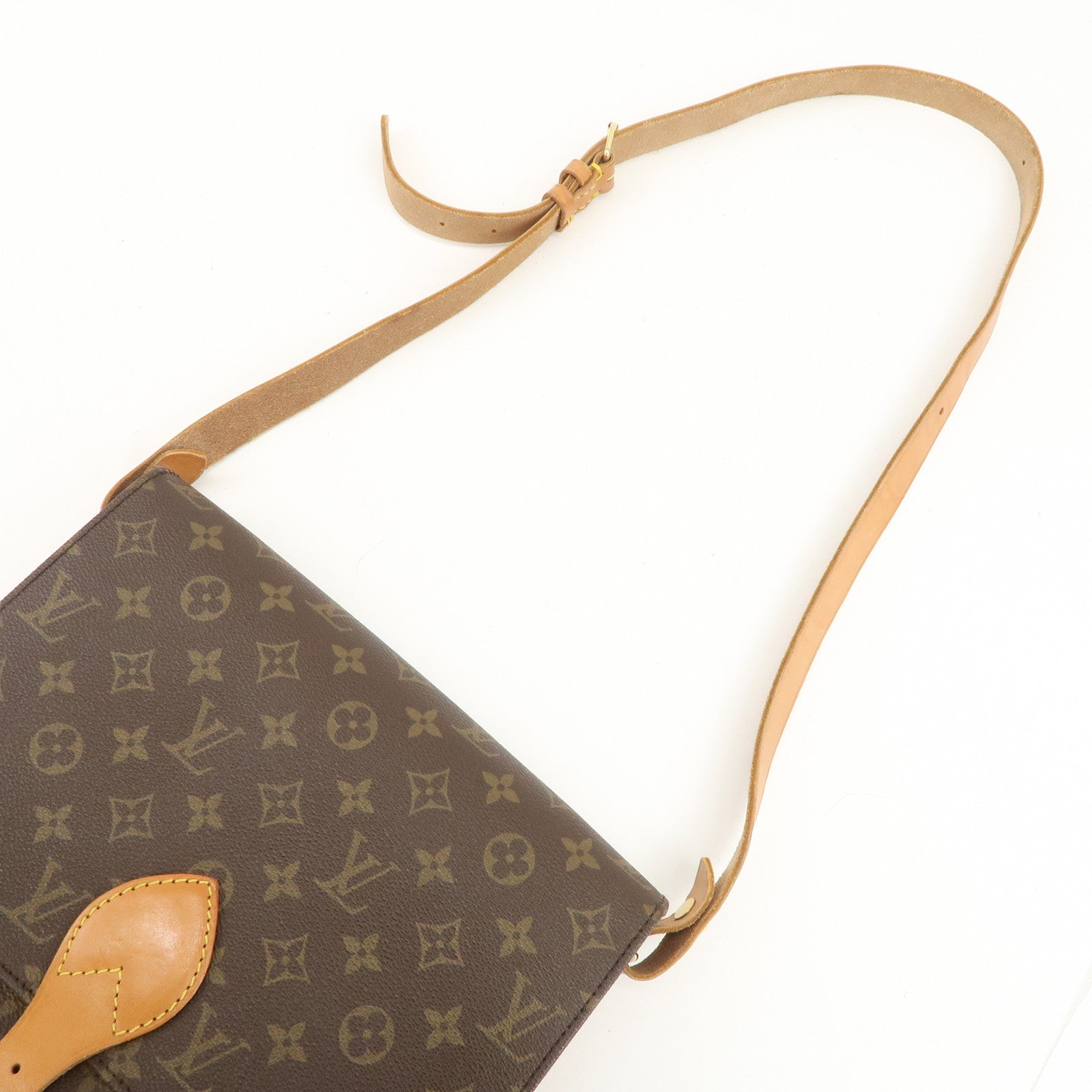Louis Vuitton Monogram Cartouchiere GM Crossbody Bag Brown M51252