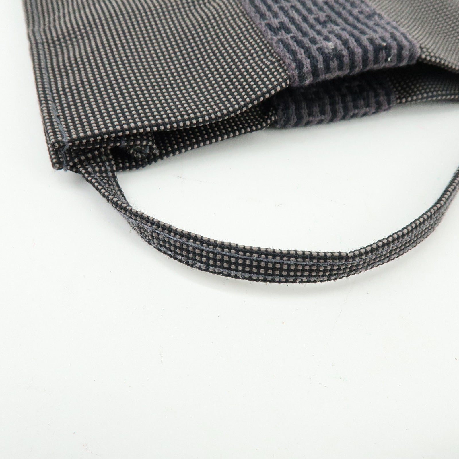 HERMES Herline Canvas Leather Shoulder Bag Crossbody Bag Black