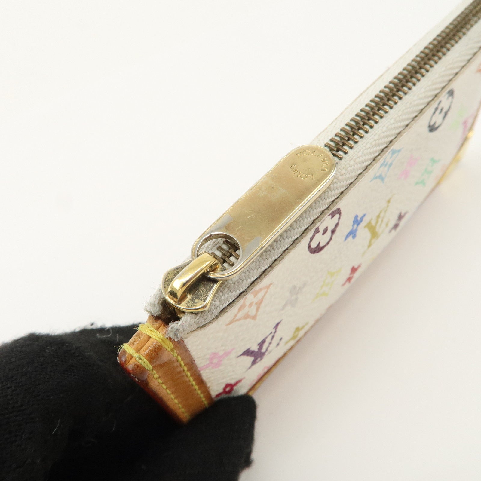 Louis Vuitton Monogram Multicolor Pochette Cles Coin Case Blanc M92655 Used