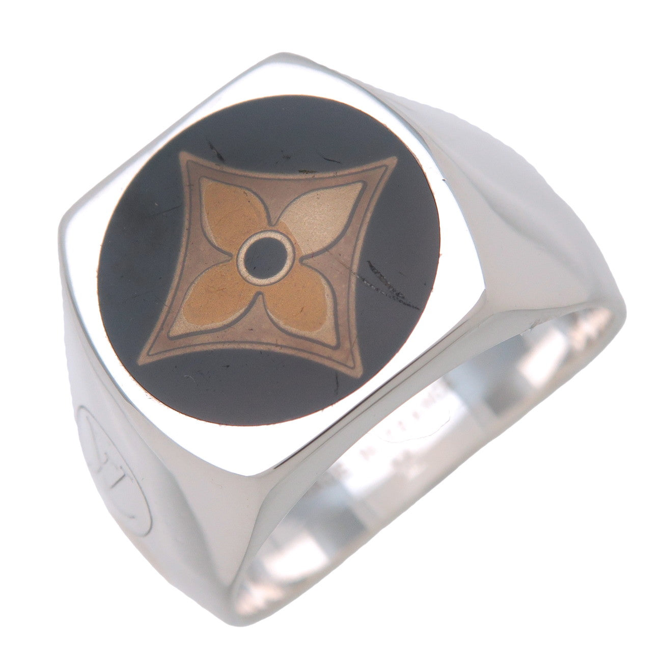 Louis Vuitton Bague Fluer de Monogram Ring M Silver M65496 US9.5