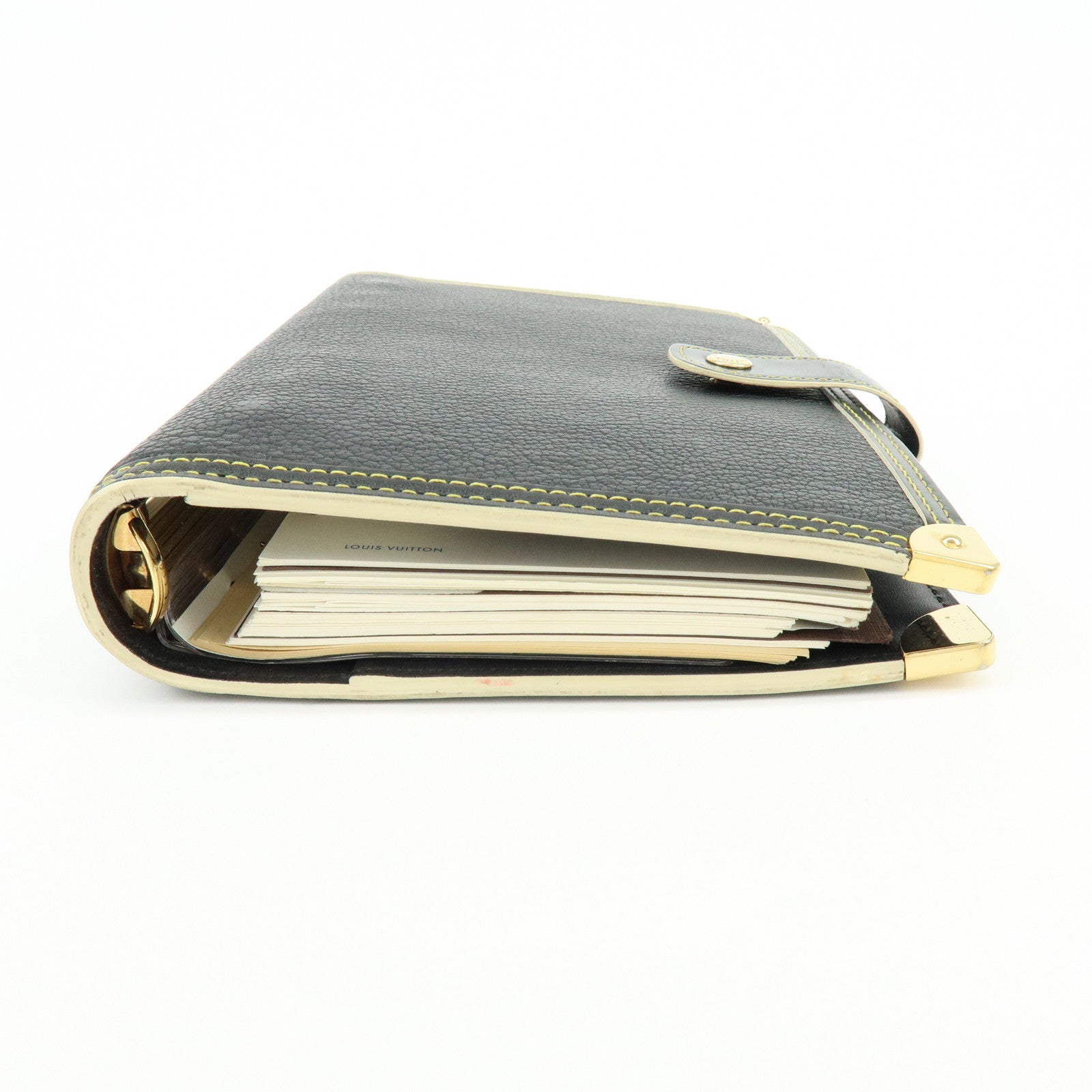Louis Vuitton Suhari Leather Agenda MM Planner Cover Noir R20884