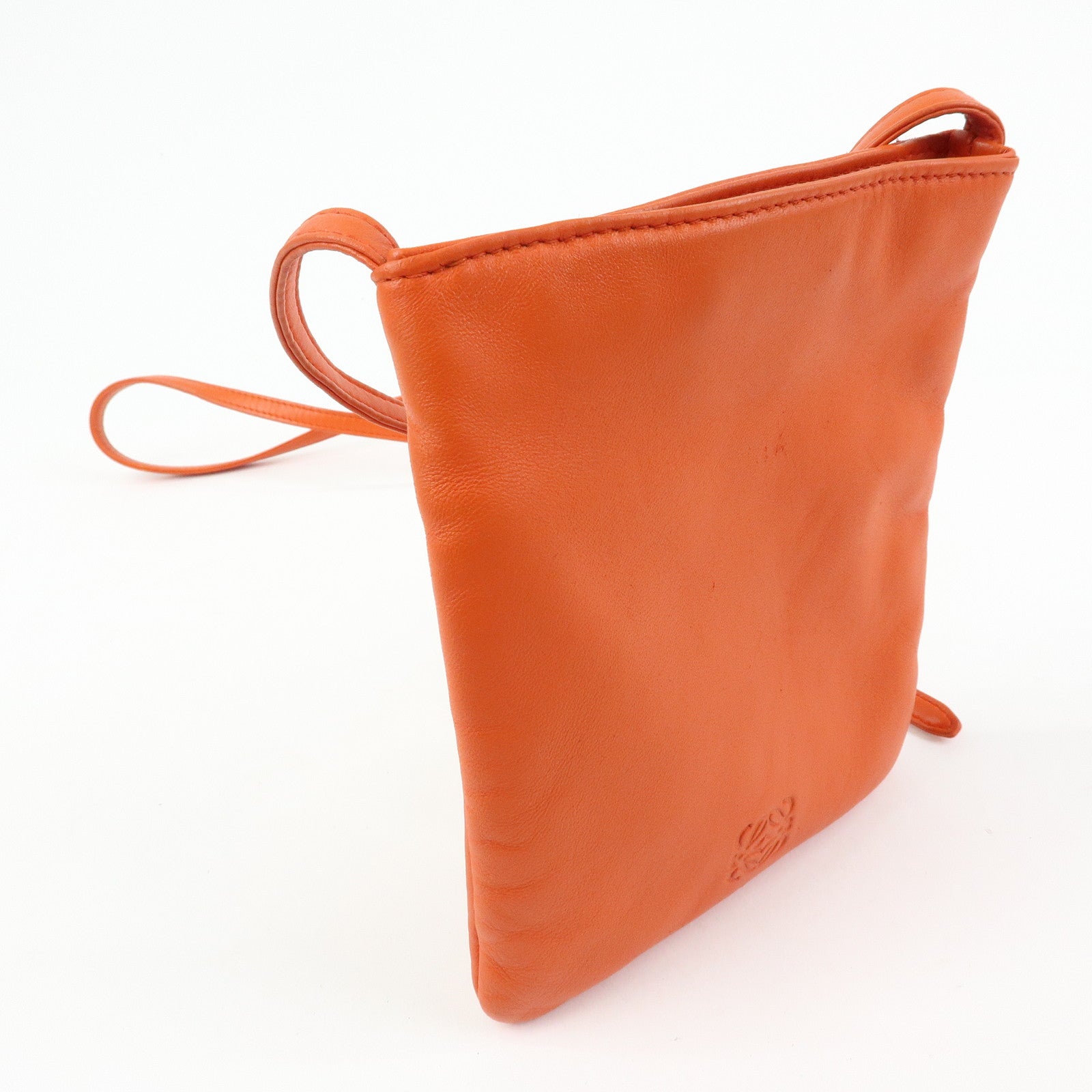 LOEWE Anagram Nappa Leather Mini Shoulder Crossbody Bag Orange