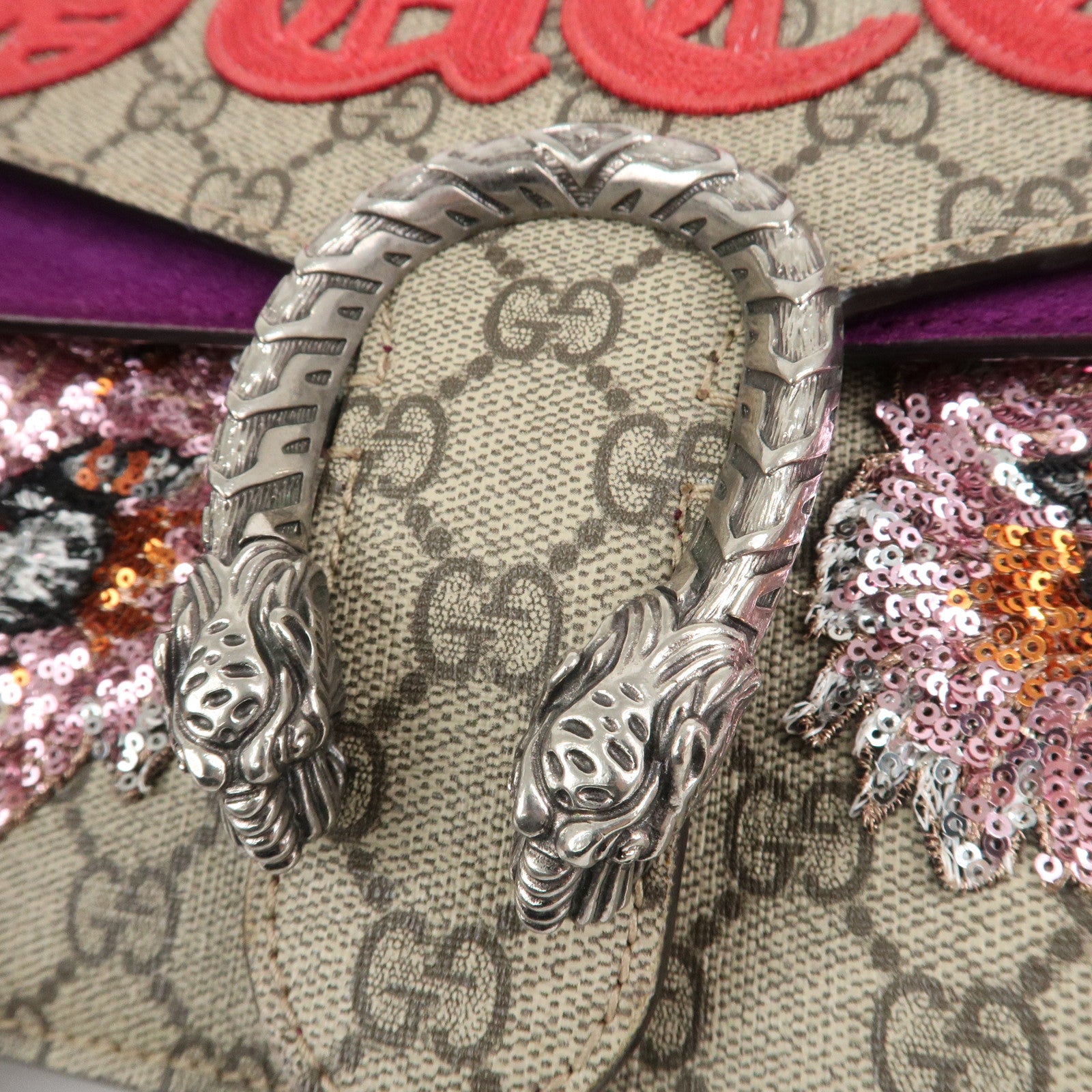 GUCCI Dionysus GG Supreme Suede Medium Chain Shoulder Bag 400249