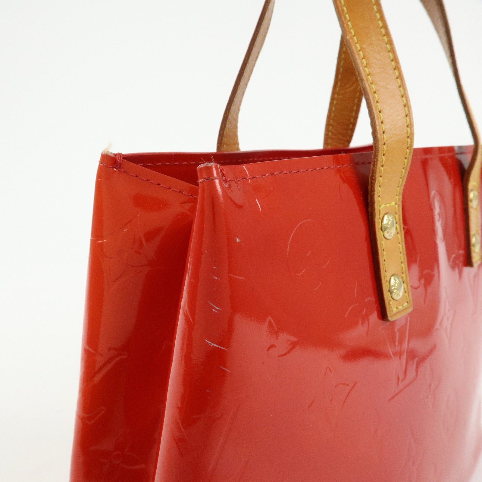 Louis Vuitton Monogram Vernis Lead PM Hand Bag Rouge M91088
