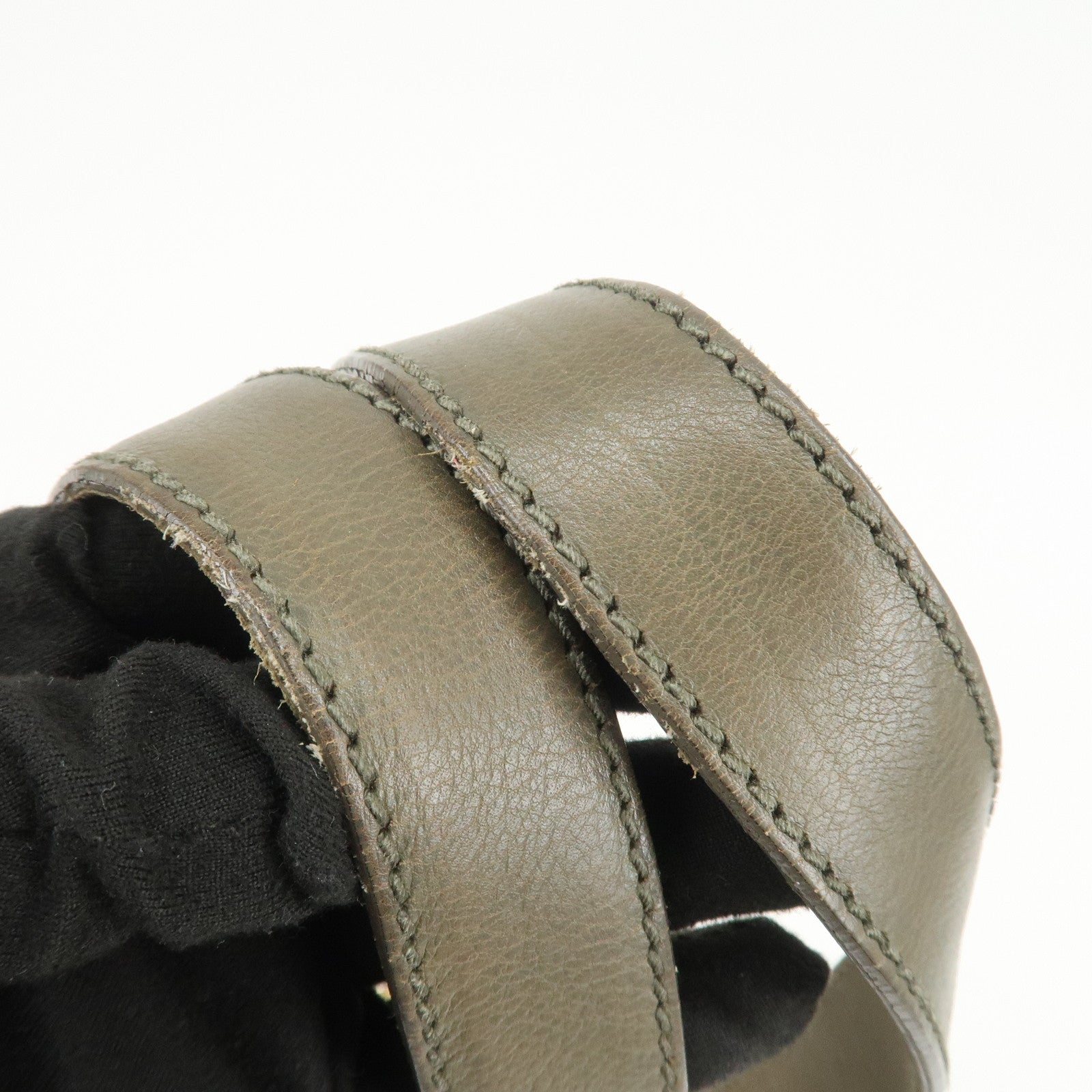 SAINT LAURENT PARIS Muse Leather Shoulder Bag Khaki 156464