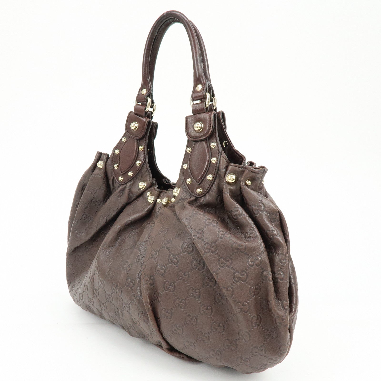 GUCCI Guccissima Leather Tote Bag Shoulder Bag Dark Brown 203624