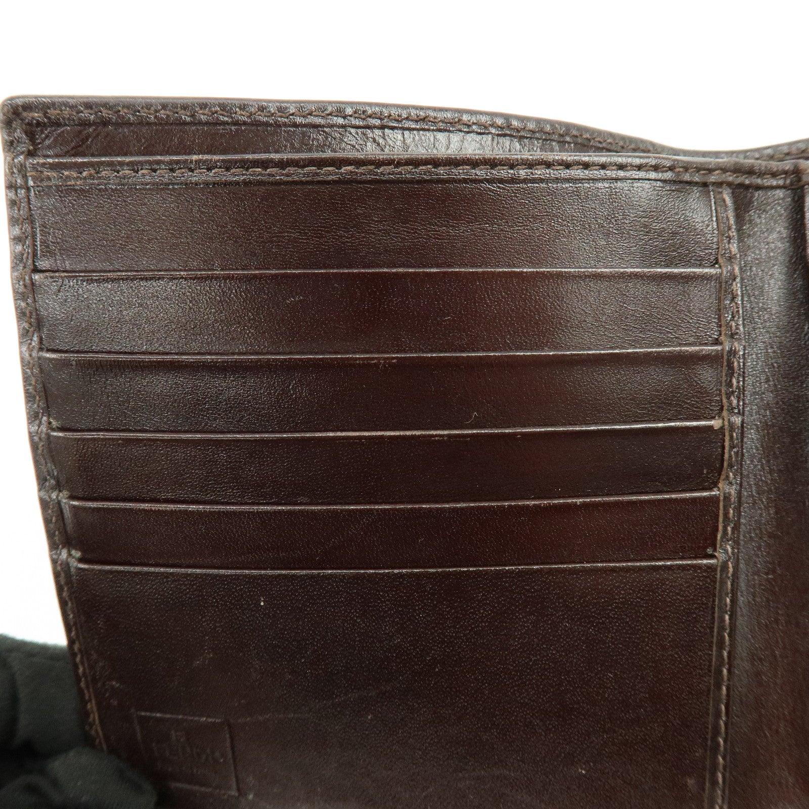 FENDI Zucca Canvas Leather Bi-fold Wallet Brown Black 01695