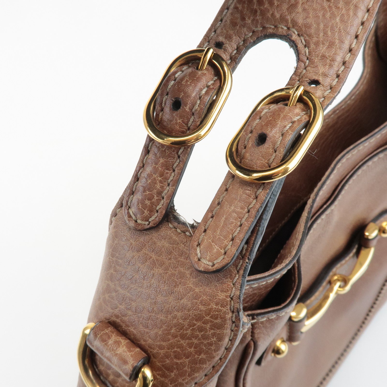 GUCCI New Pelham Leather 2Way Bag Shoulder Bag Brown 223955 Used