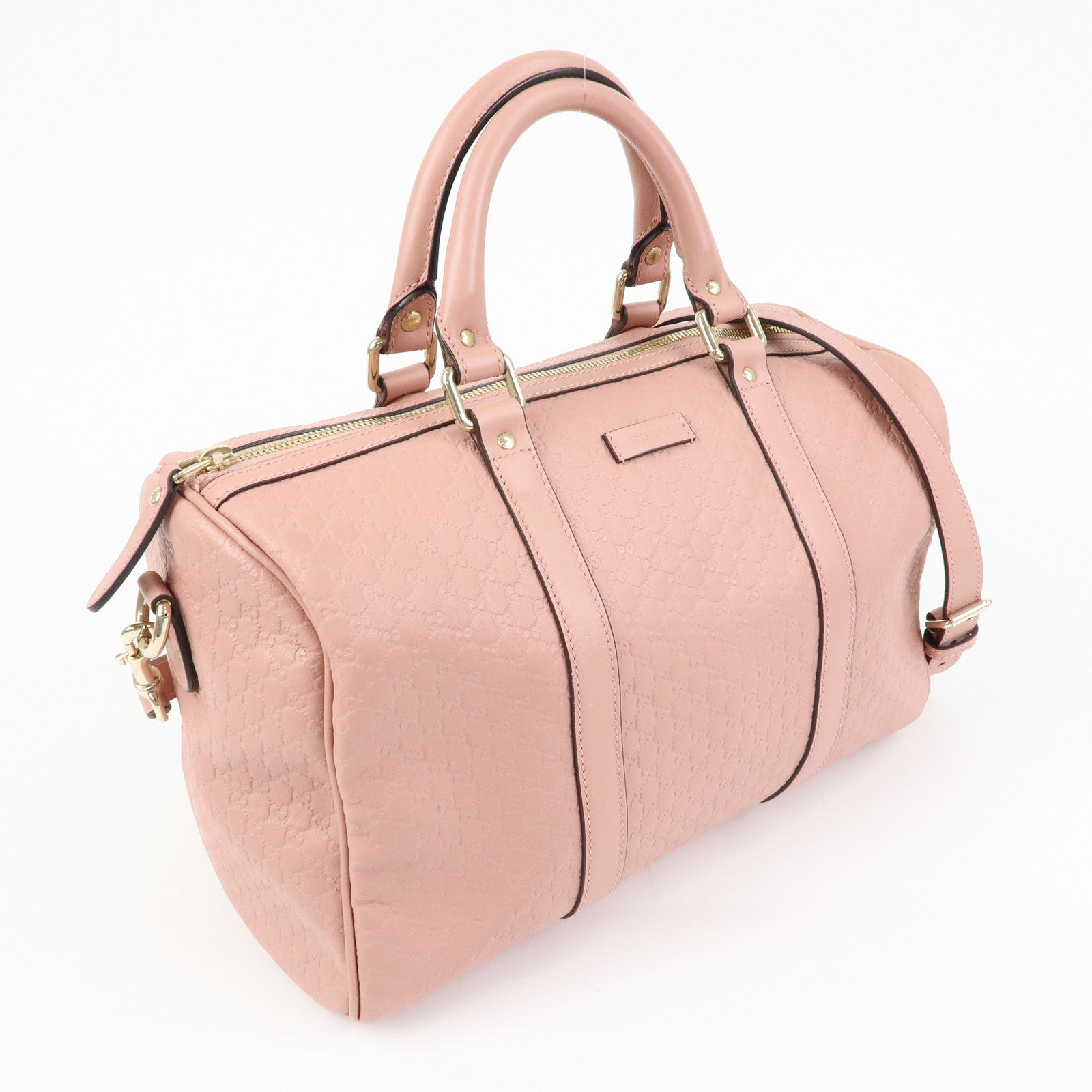 GUCCI Micro Guccissima 2Way Boston Hand Shoulder Bag Pink 449646