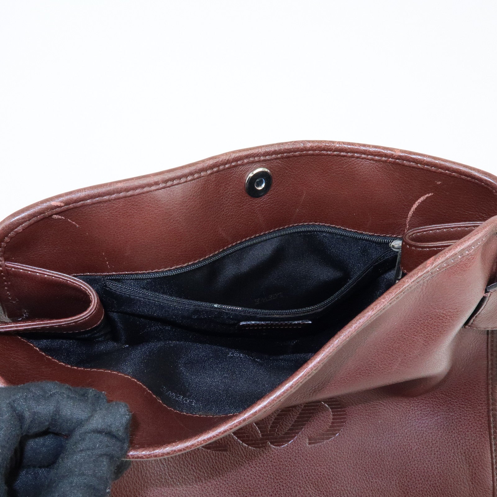 LOEWE Anagram Leather Shoulder Bag Messenger Bag Brown