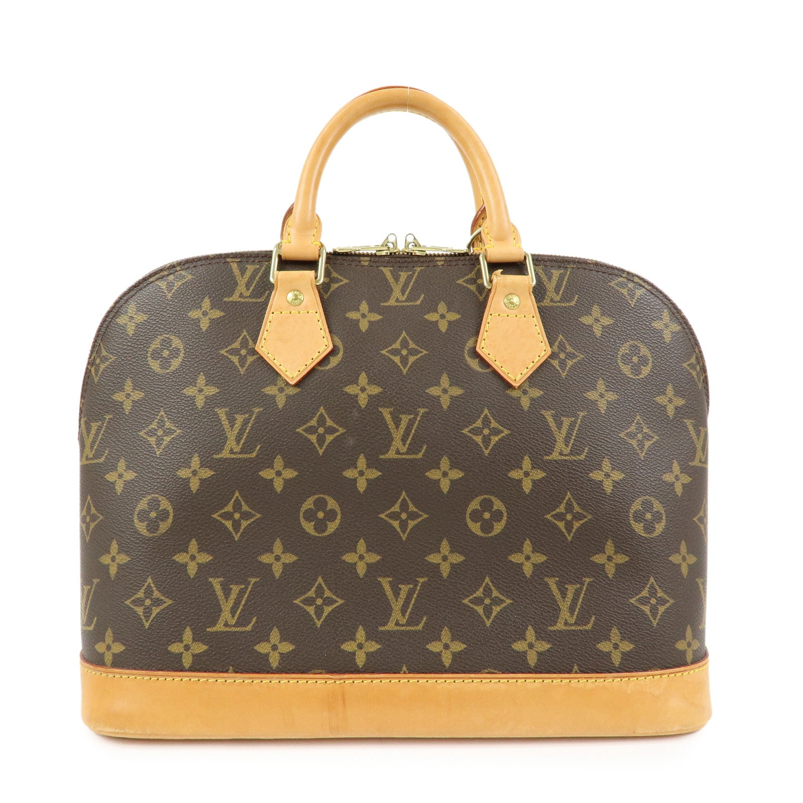 Louis Vuitton Monogram Canvas Leather Alma Hand Bag Brown M51130