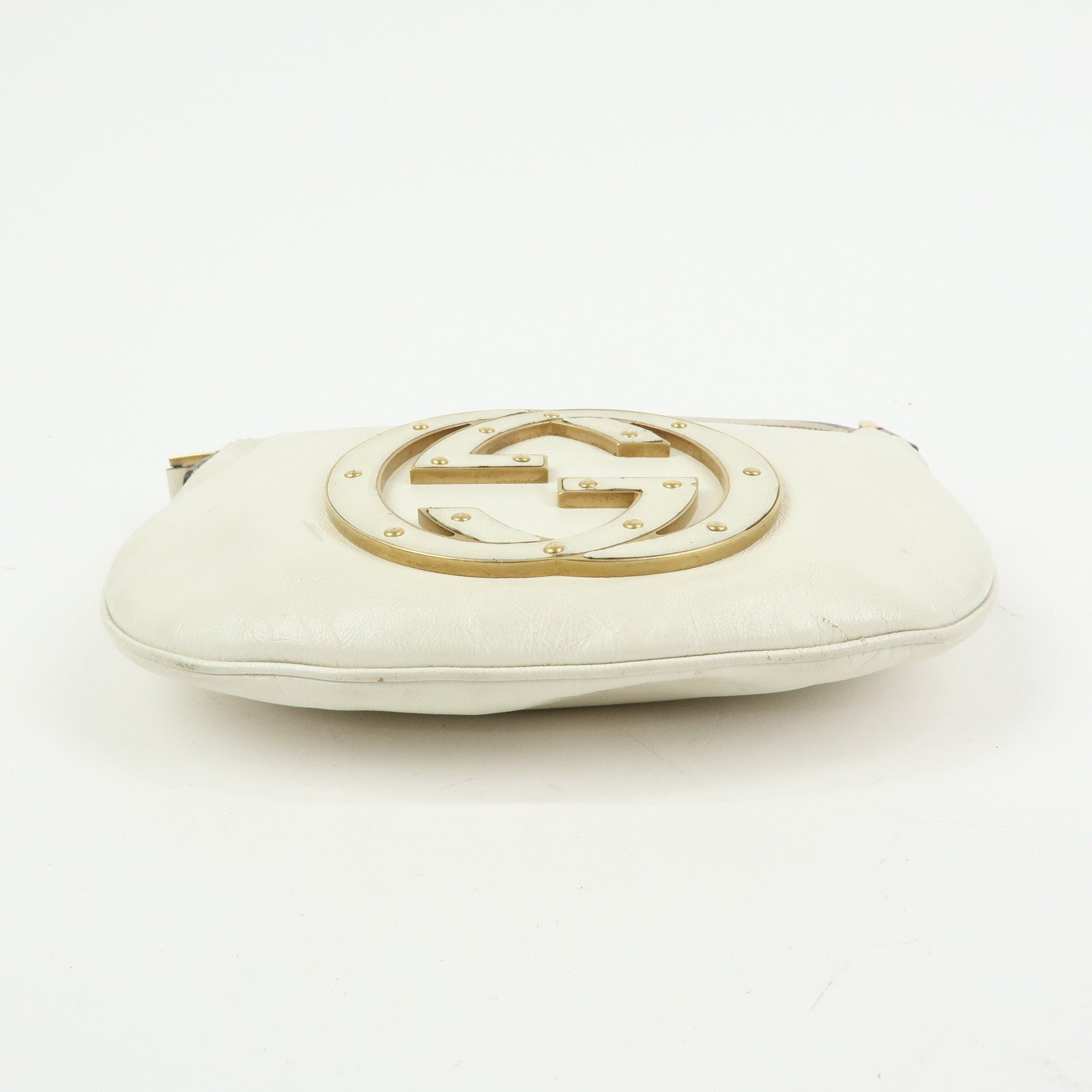 GUCCI Interlocking G Leather Hand Bag Shoulder Bag Ivory 121552