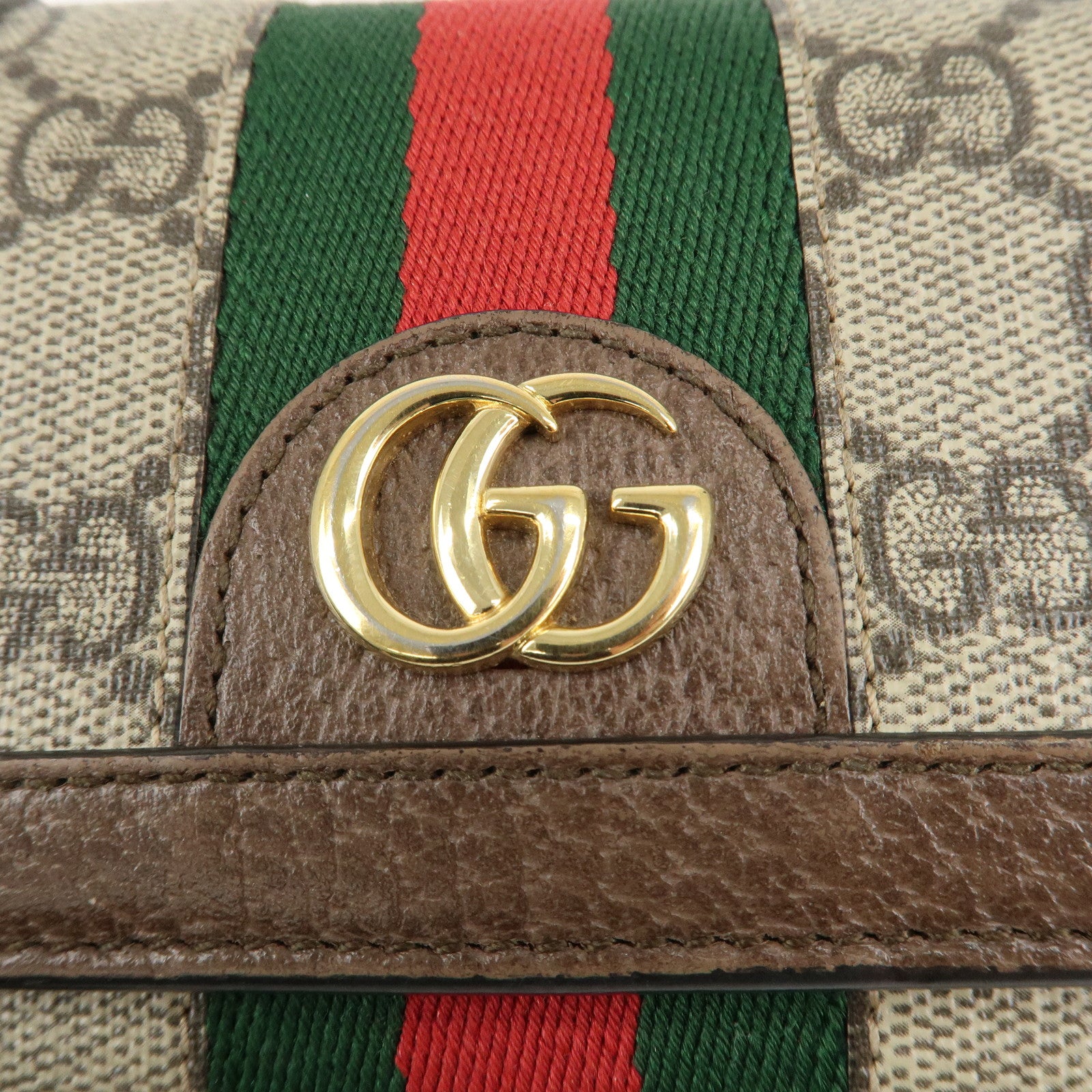 GUCCI Ophidia Sherry GG Supreme Leather Bifold Wallet 598662 Used