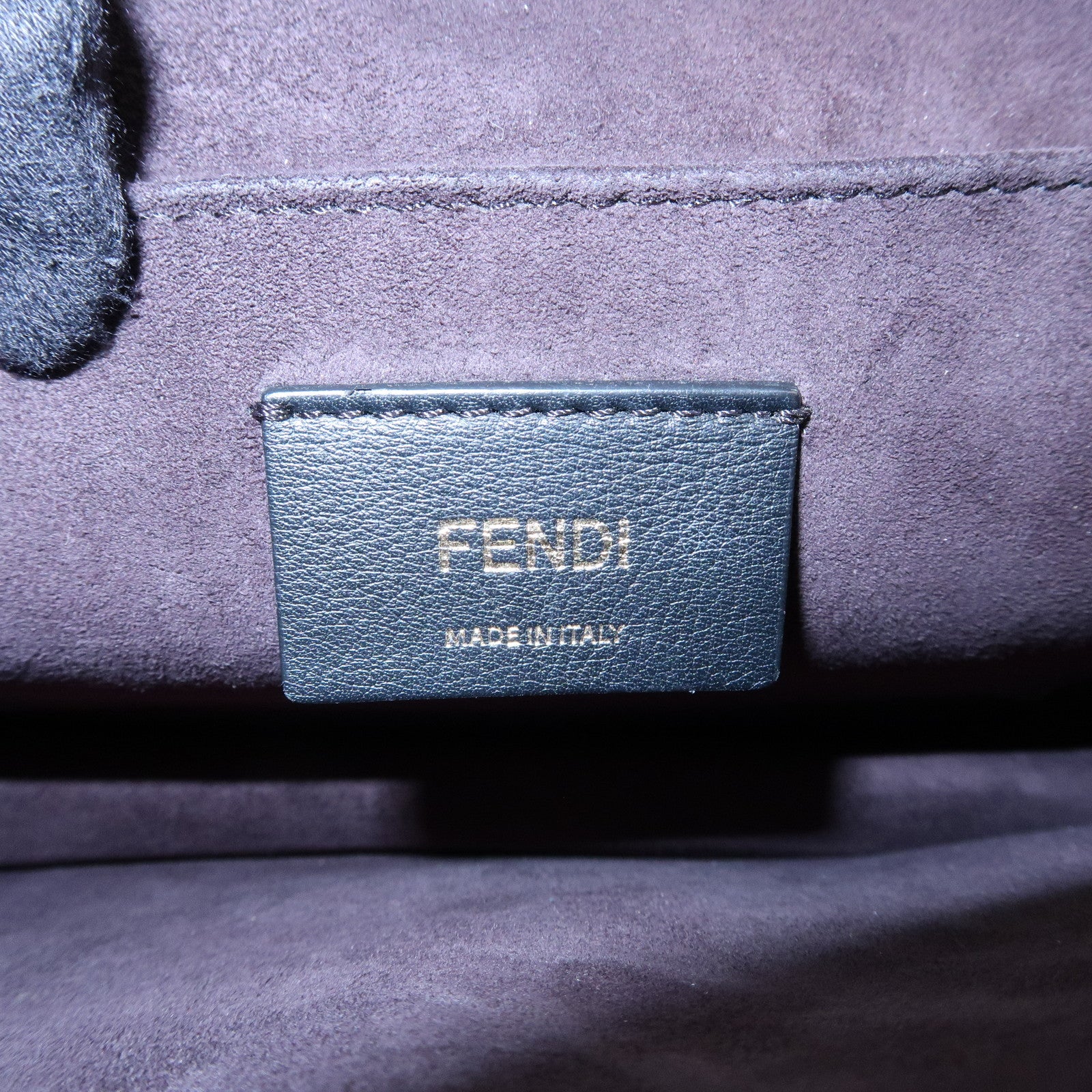 FENDI KAN I Leather 2Way Bag Shoulder Bag Hand Bag Black 8BT283