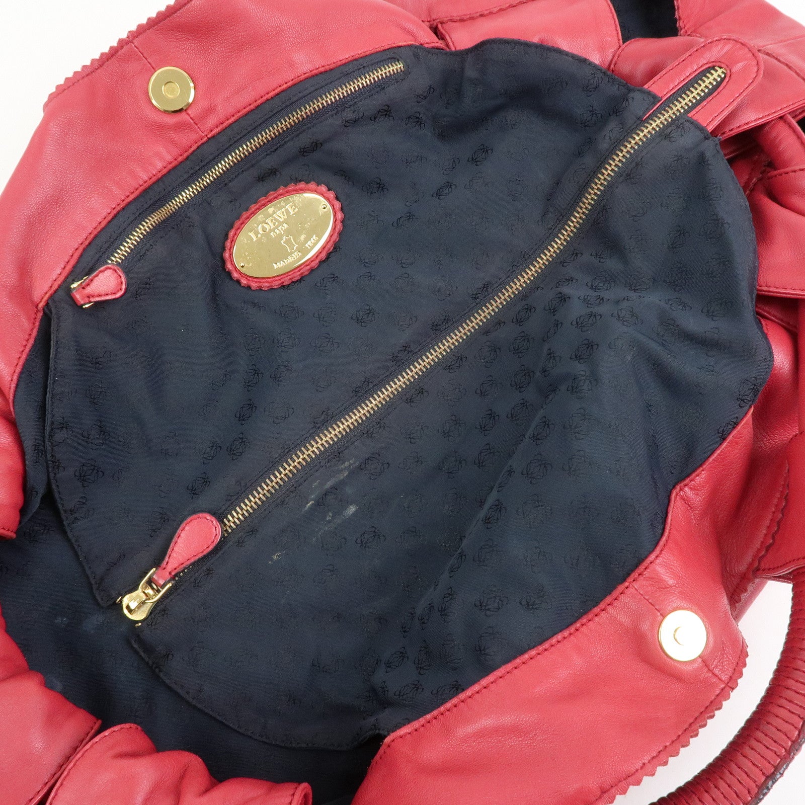 LOEWE Anagram Nappa Leather Nappa Aire Hand Bag Shoulder Bag Red