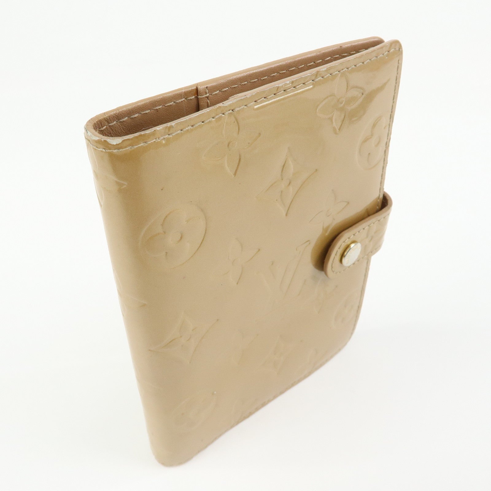 Louis Vuitton Monogram Vernis Agenda PM Planner Cover Beige R21001