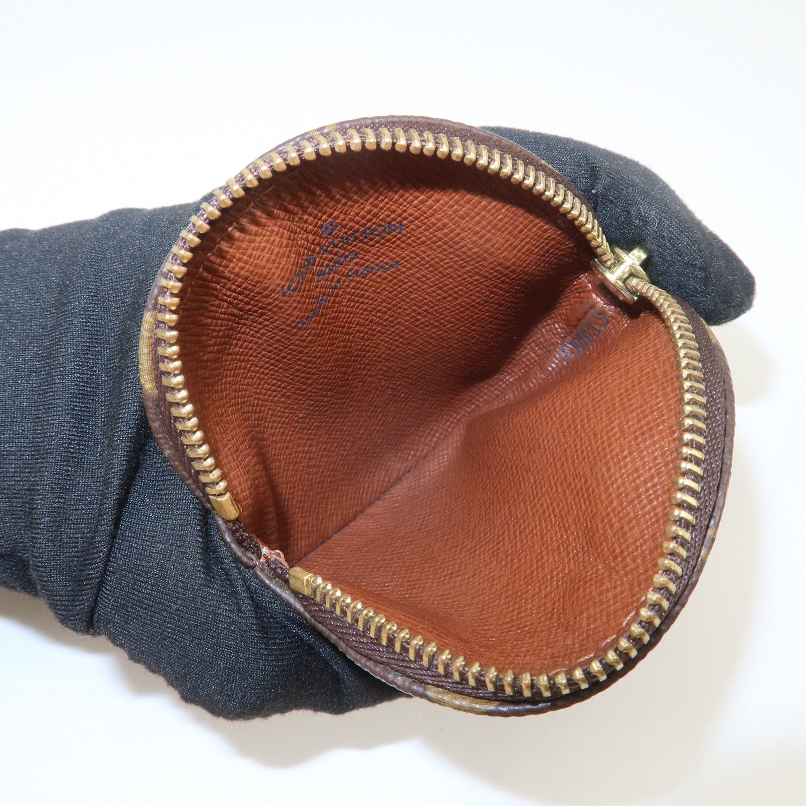 Louis Vuitton Monogram Porte Monnaie Rond Coin Case Brown M61926