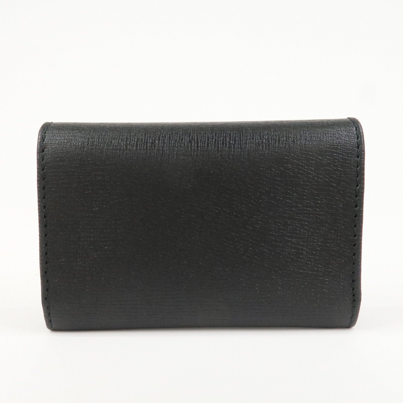 GUCCI Interlocking G Leather Card Case Black 306717
