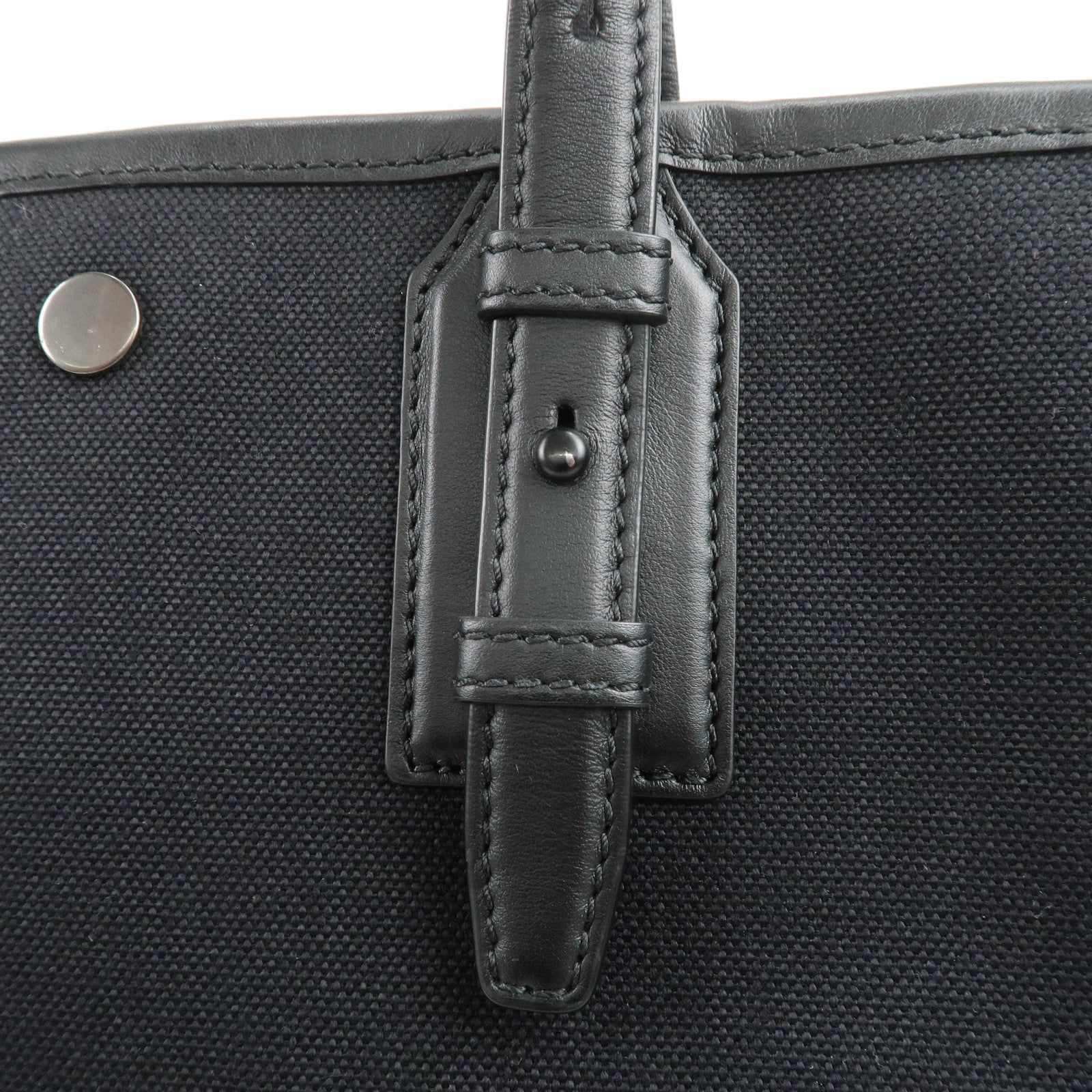 Ferragamo Canvas Leather Tote Bag Shoulder Bag Black