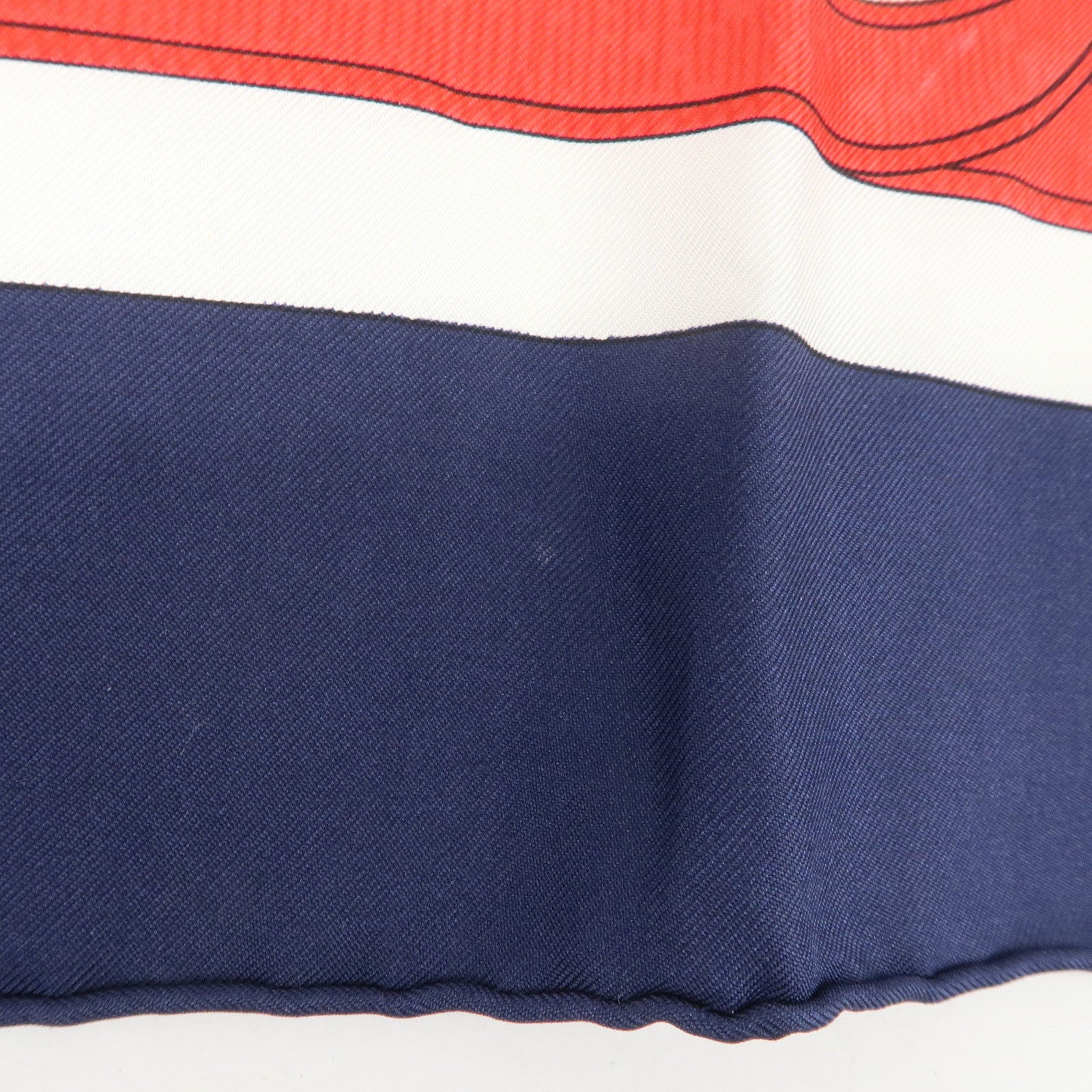 HERMES Carre 90 Silk 100% Eperon d'or Scarf White Navy