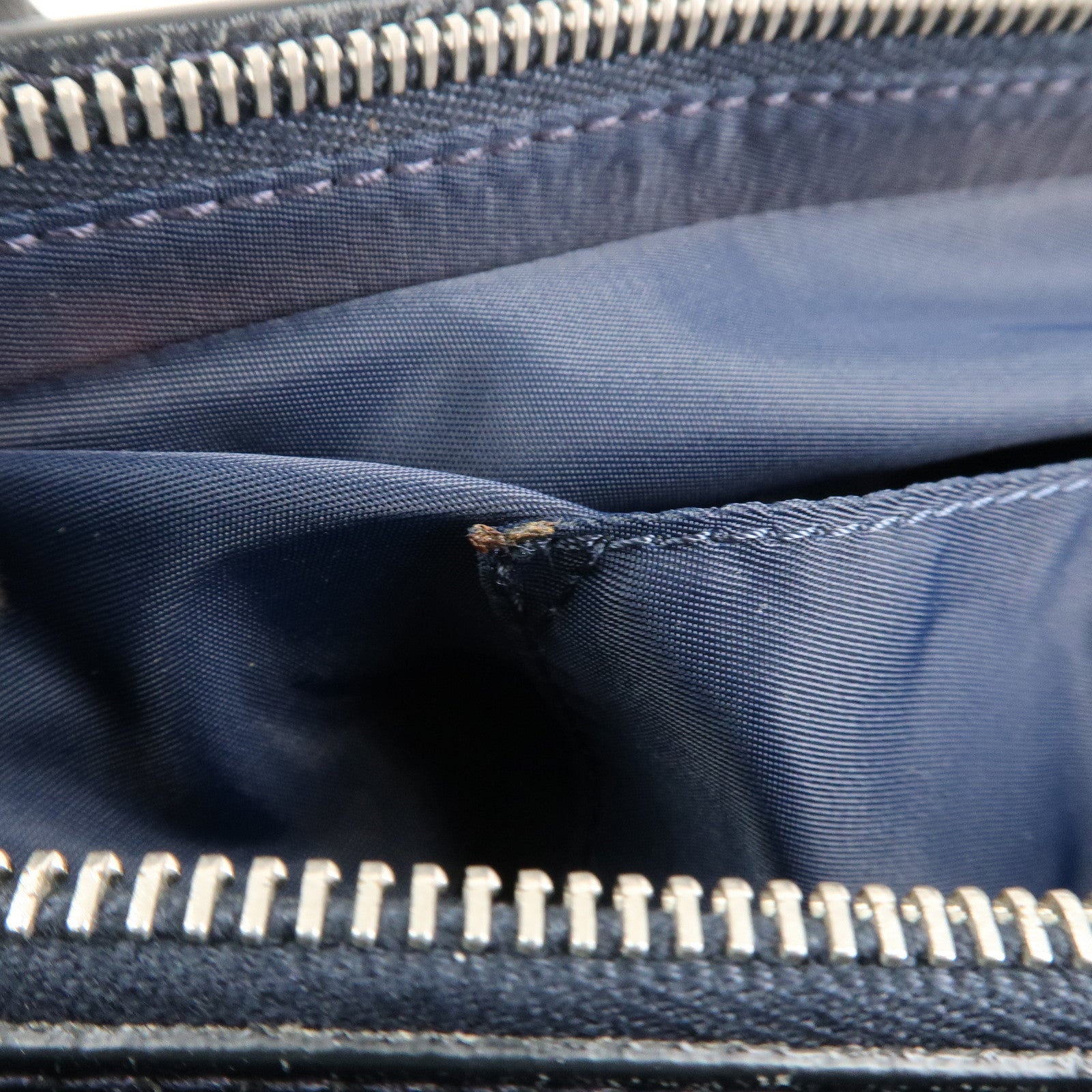 Christian Dior Trotter Leather Canvas Hand Bag Tote Bag Navy Used