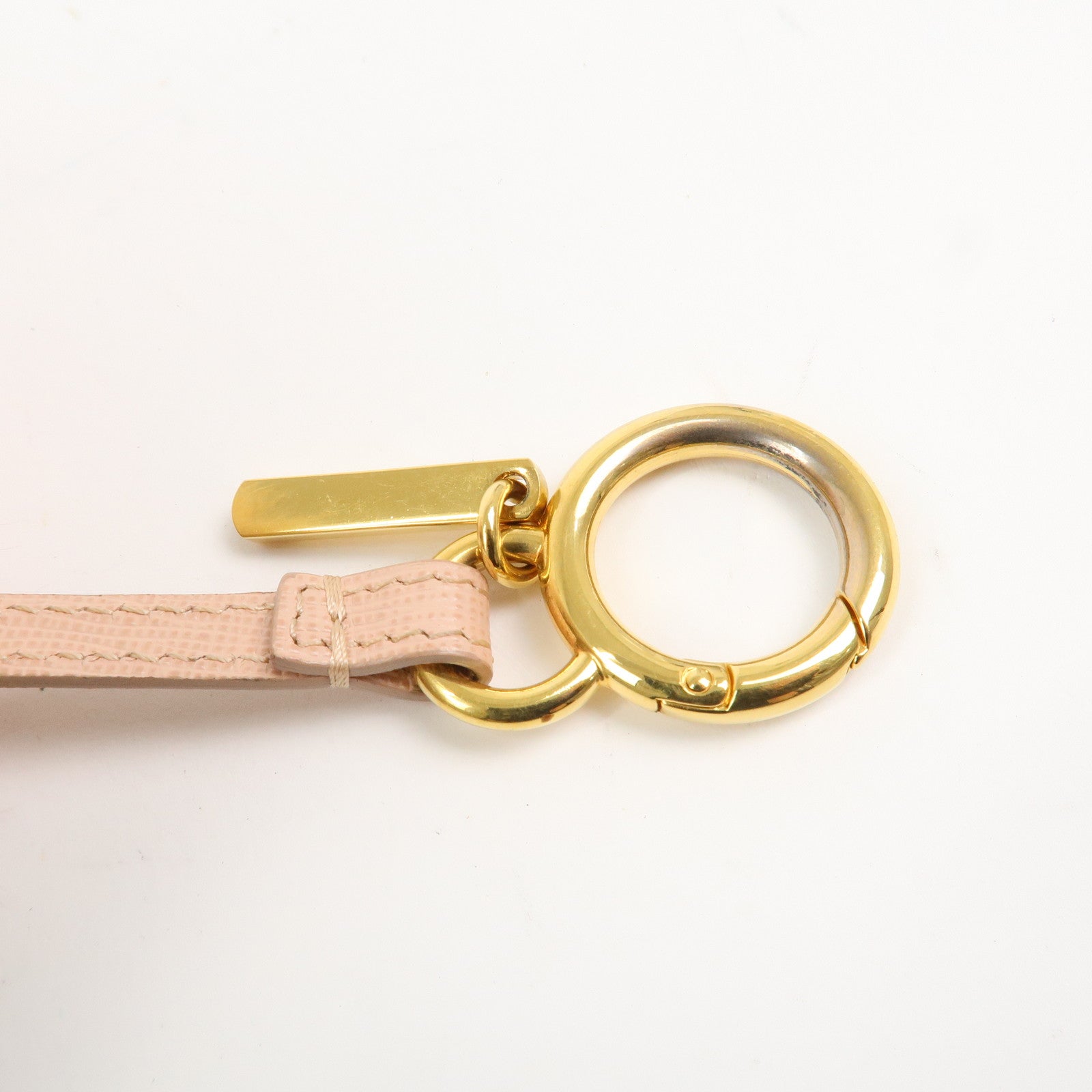 FENDI Pompom Fur Bag Charm Key Ring Brown Pink A7R259