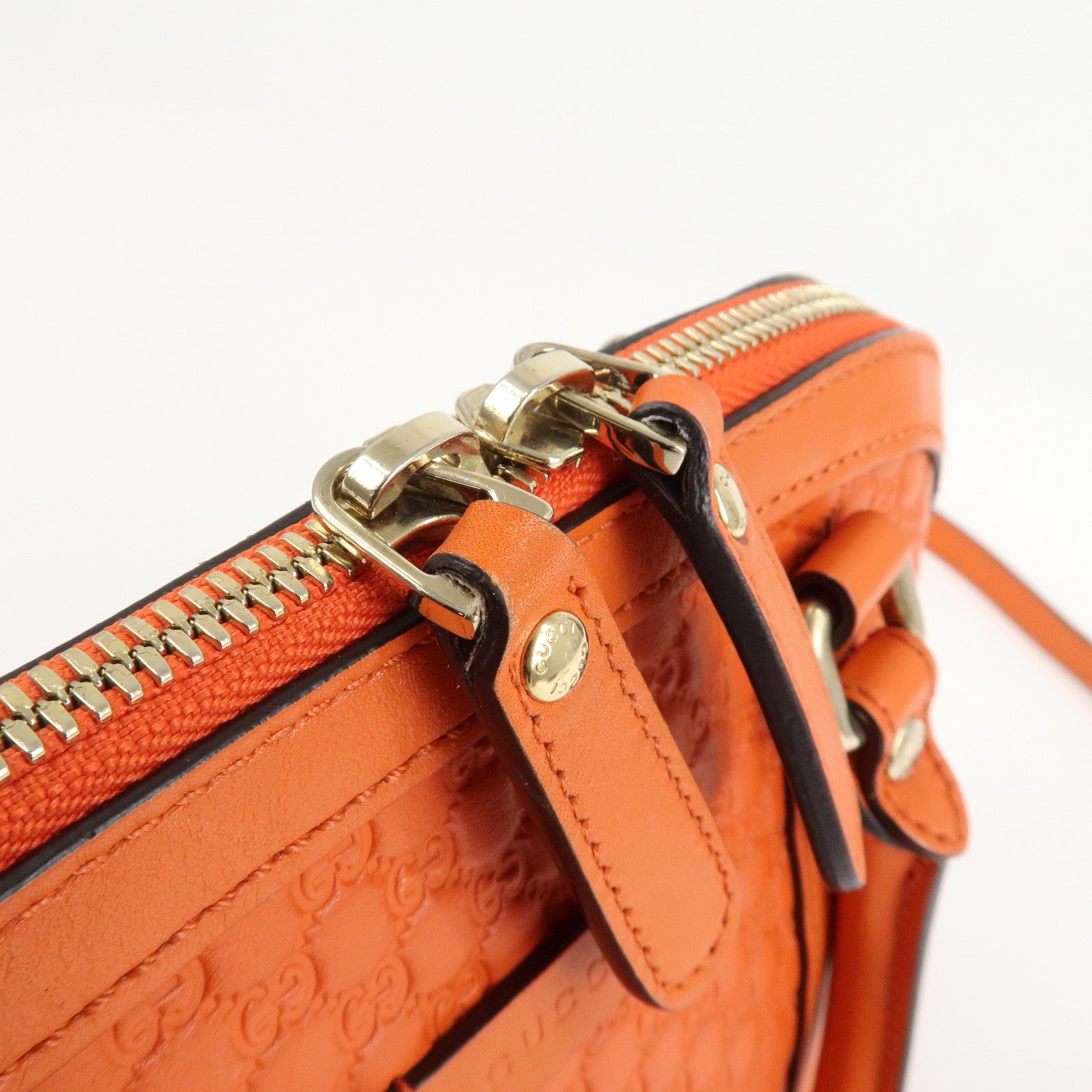 GUCCI Micro Guccissima 2Way Hand Bag Shoulder Bag Orange 449654