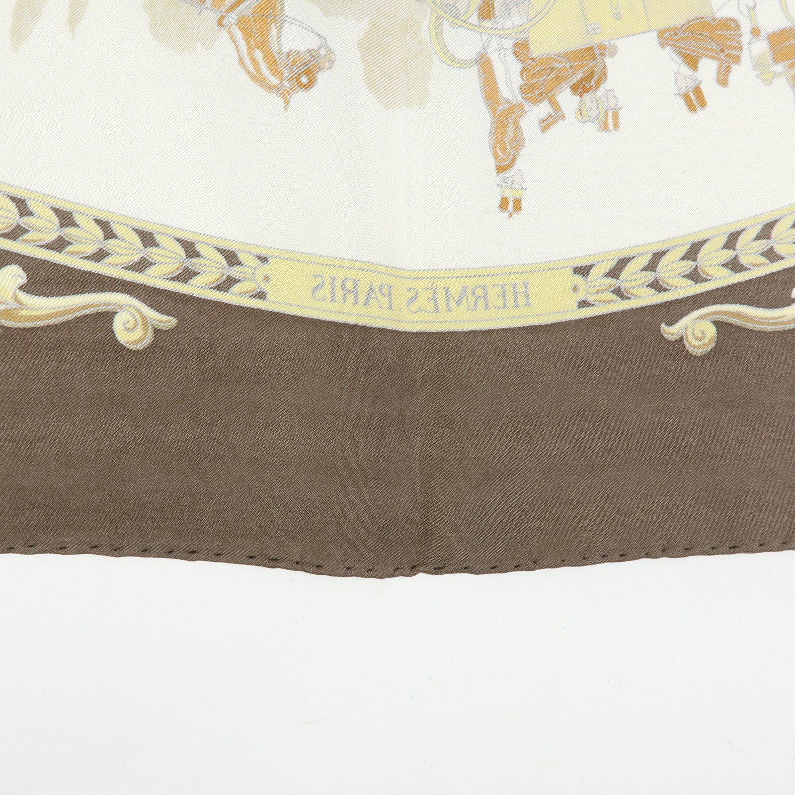 HERMES Carre 90 Silk 100% Scarf LA PROMENADE DE LONGCHAMPS