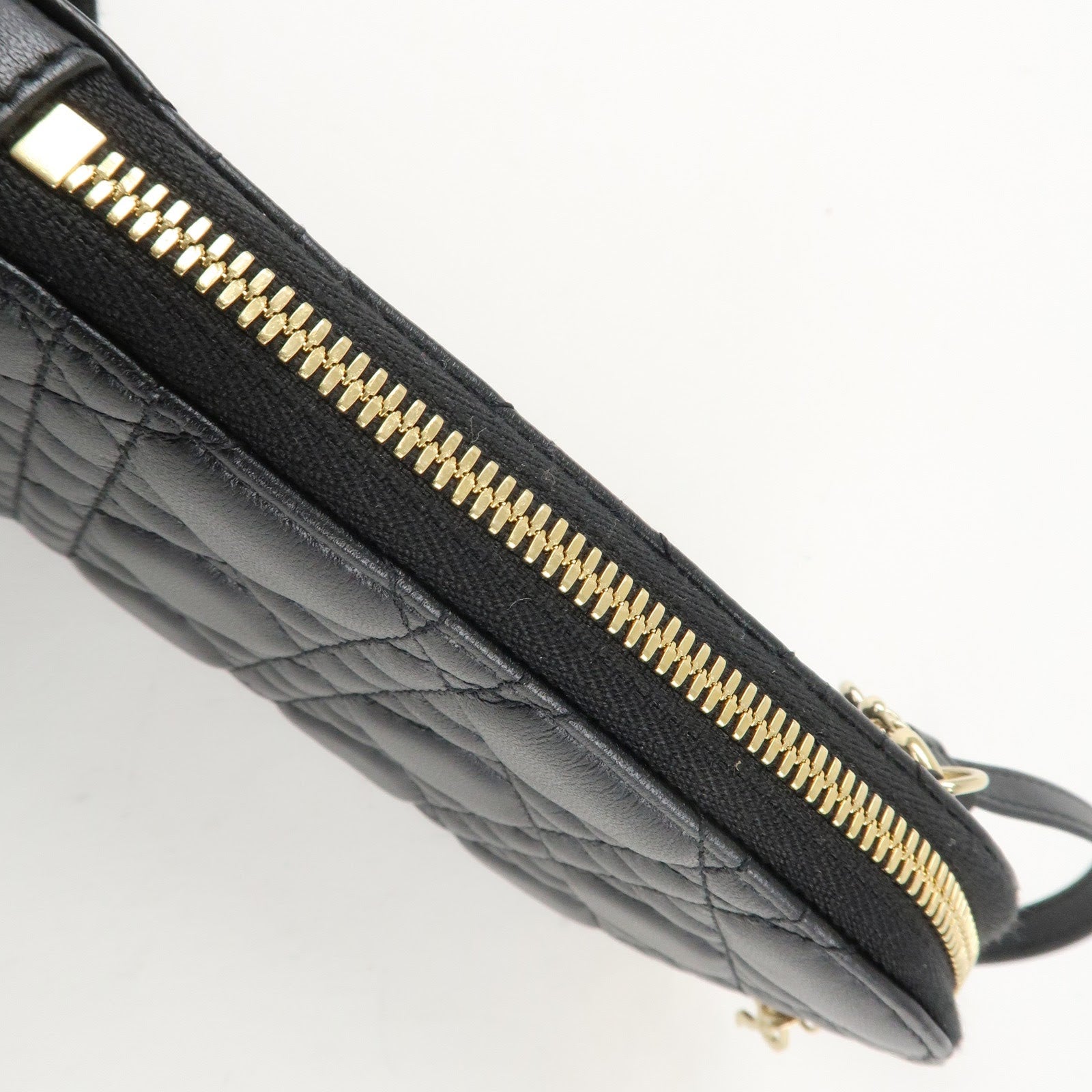 Christian Dior Lady Dior Call'in Dior Canage Lamb Skin Phone Holder Used