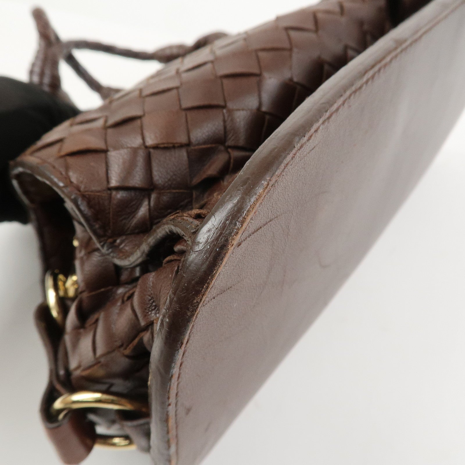 BOTTEGA VENETA Intrecciato Leather Hand Bag Brown