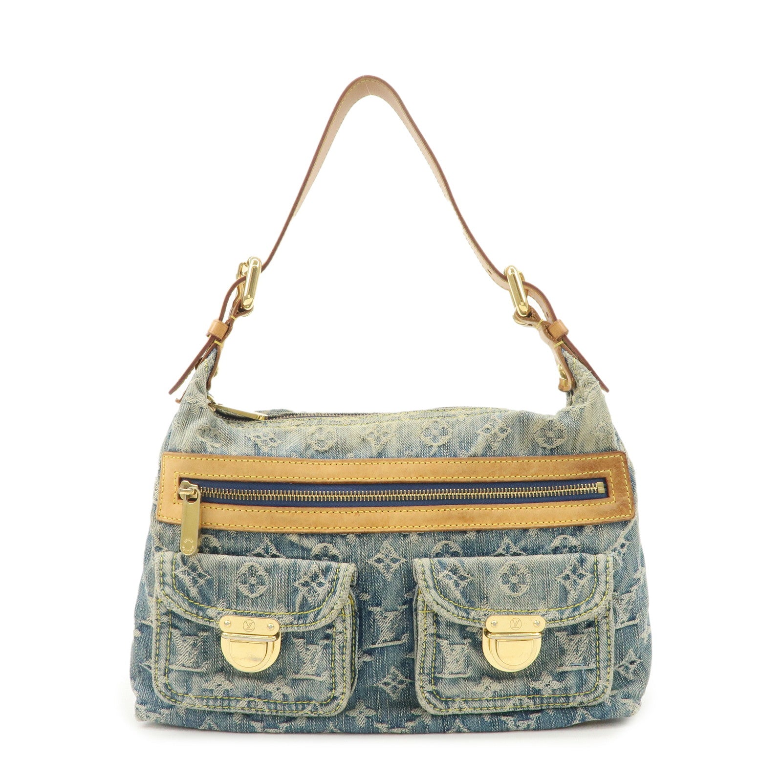 Louis Vuitton Monogram Denim Baggy PM 2Way Bag Shoulder Bag M95049 Used