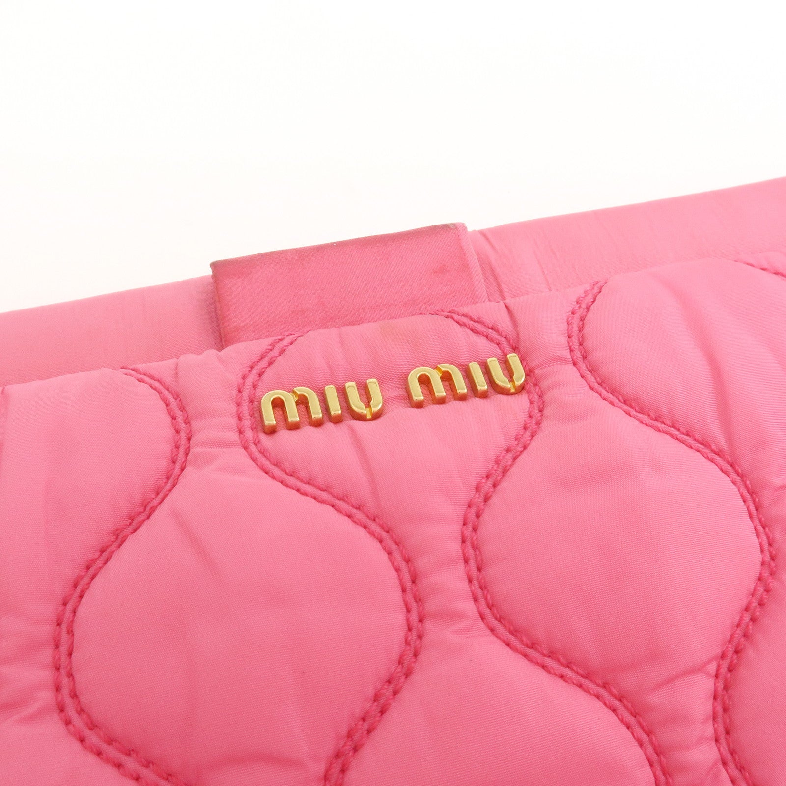 MIU MIU Nylon Clutch Bag Wristlet Bag Pink 5N1851