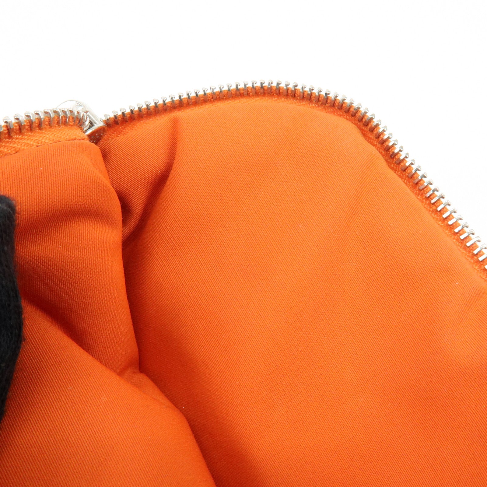HERMES Bolide Mini Mini 16 Canvas Leather Cosmetic Pouch Orange