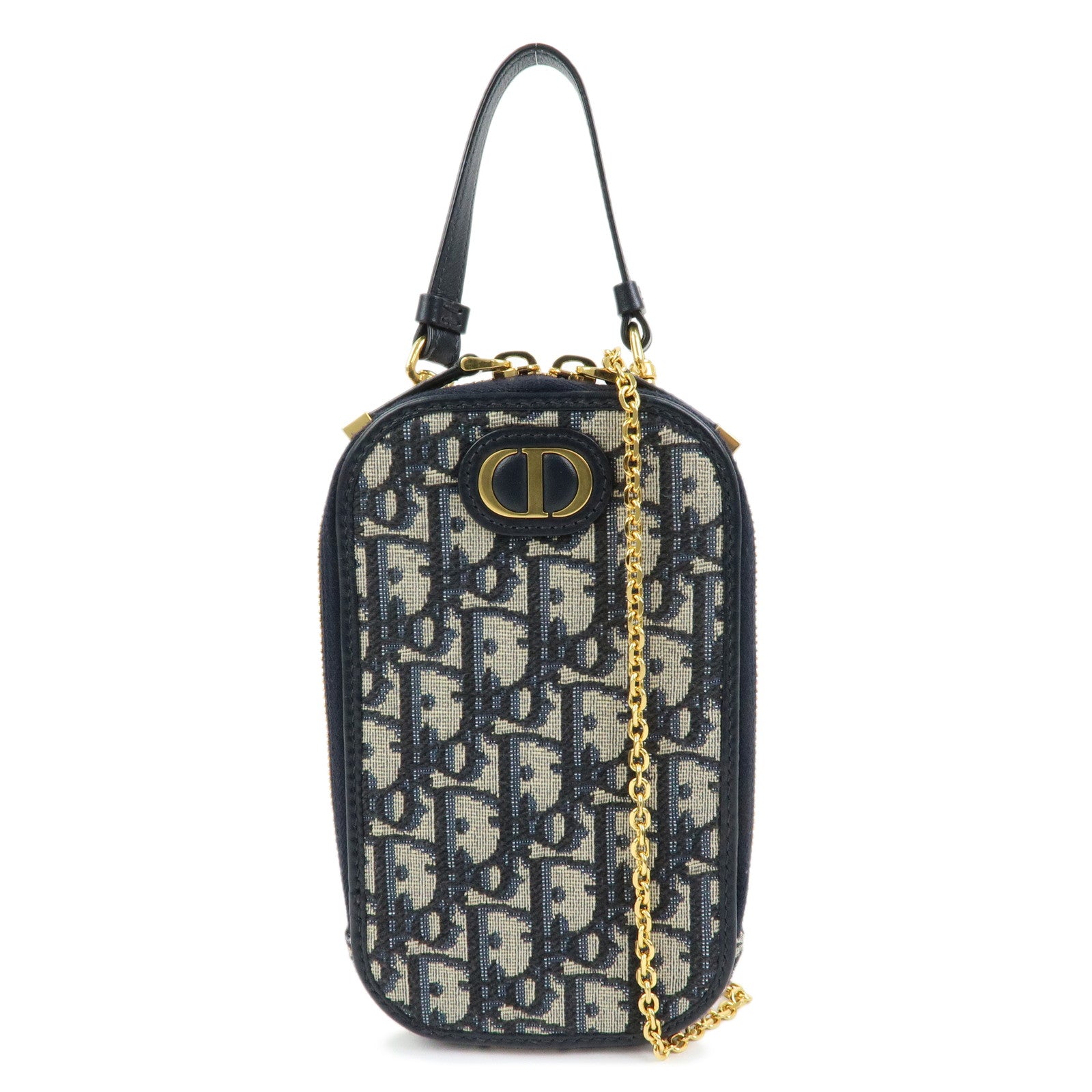Christian Dior Oblique Jacquard Leather 30 Montaigne Phone Case