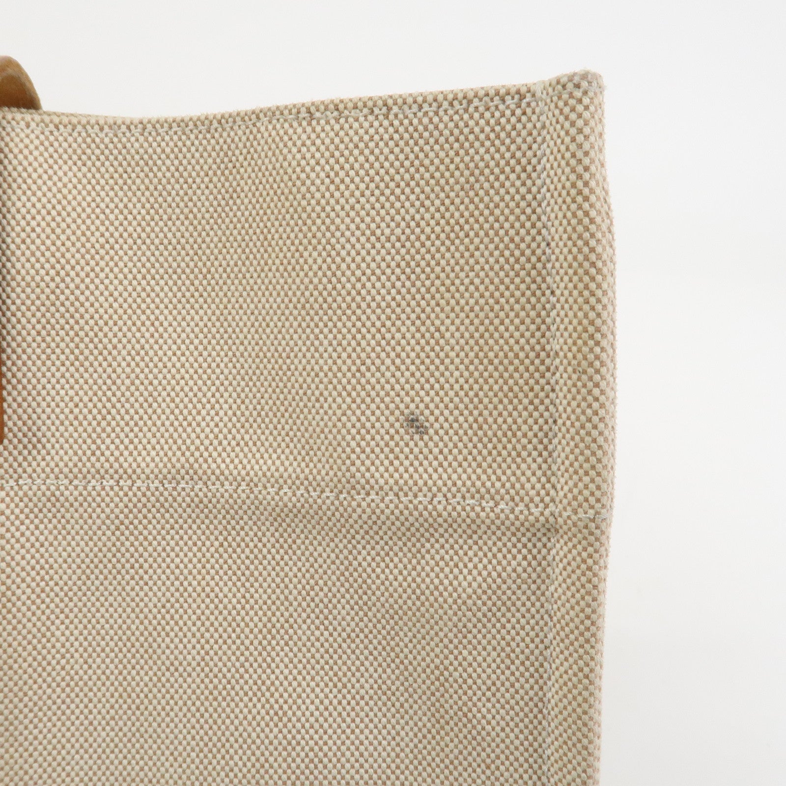 HERMES Etriviere Elan Toile H Leather Tote Bag Natural Brown