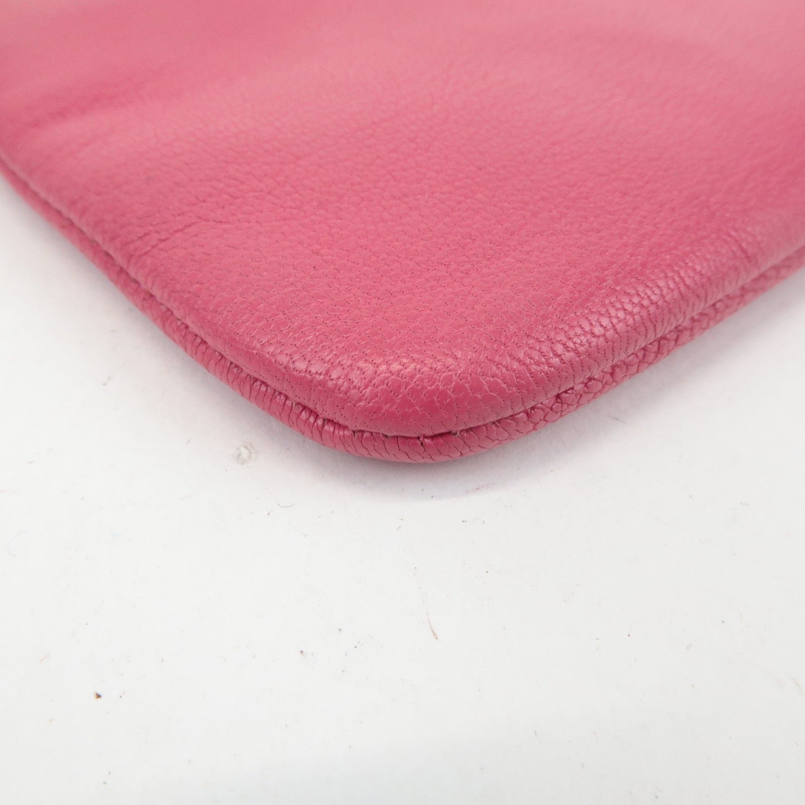 CHANEL COCO Mark Caviarskin Pouch Cosmetic Pouch Pink Used