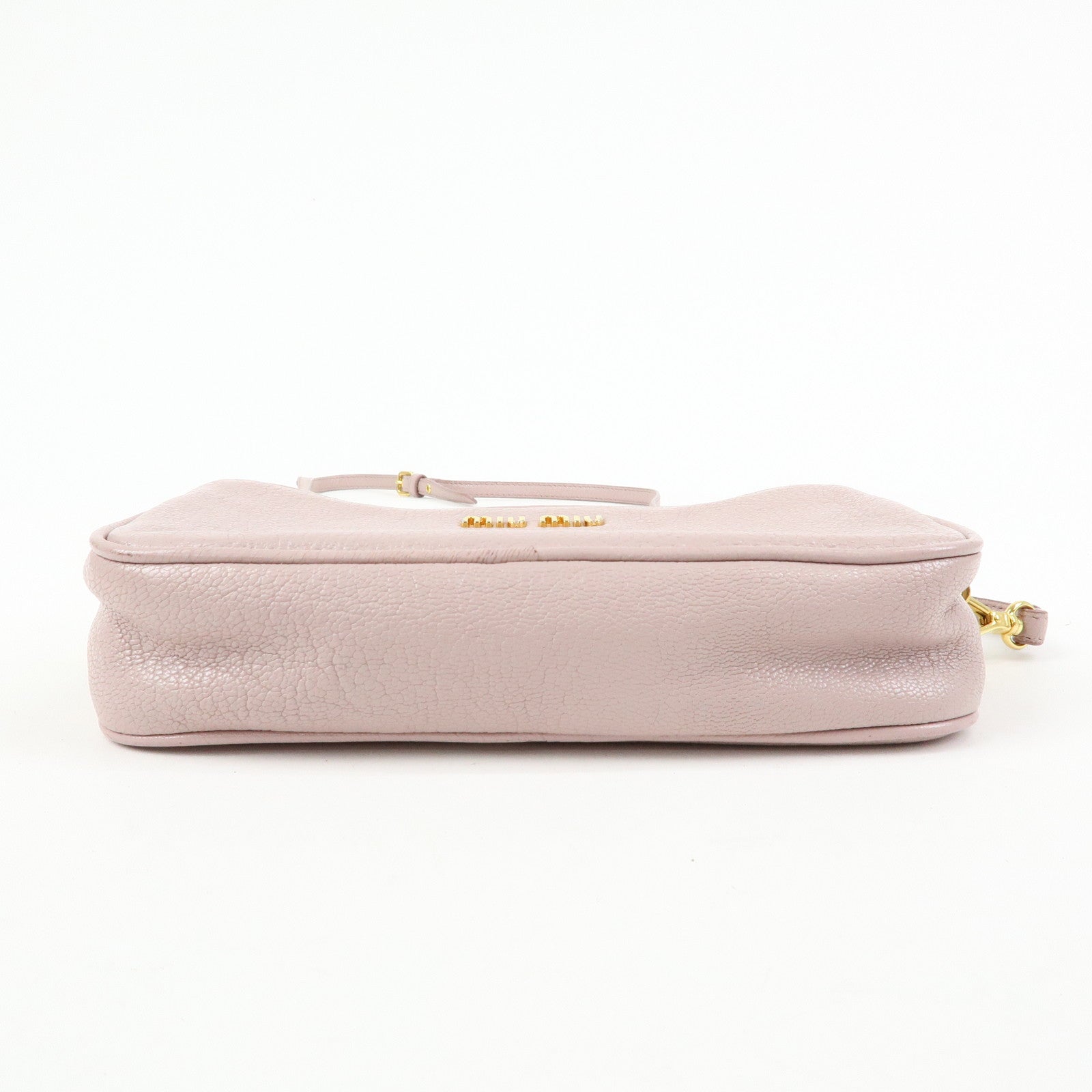 MIU MIU Logo Madras Leather Mini Shoulder Bag Light Purple