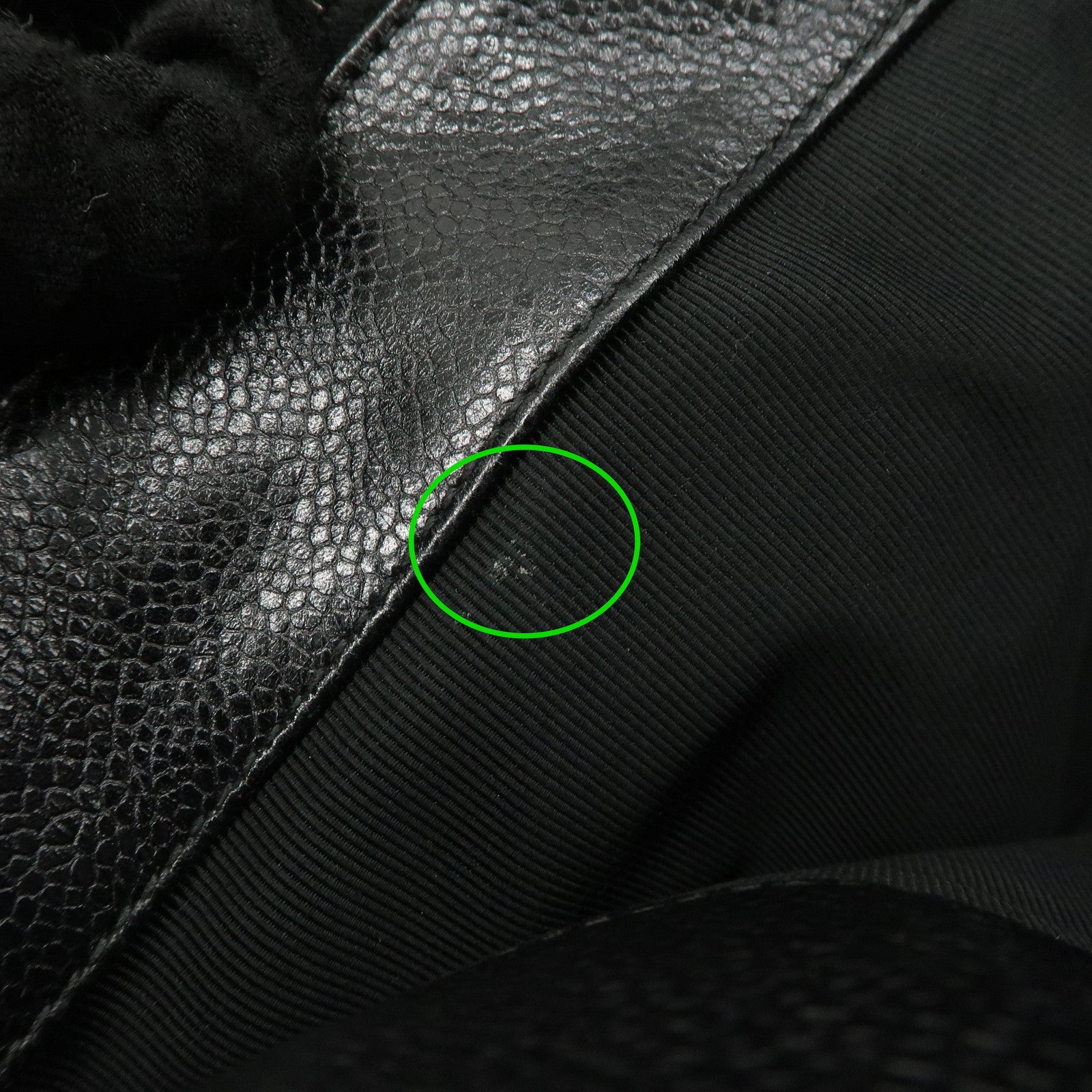 CHANEL Caviarskin Tote Bag Hand Bag Shoulder Bag Black Used