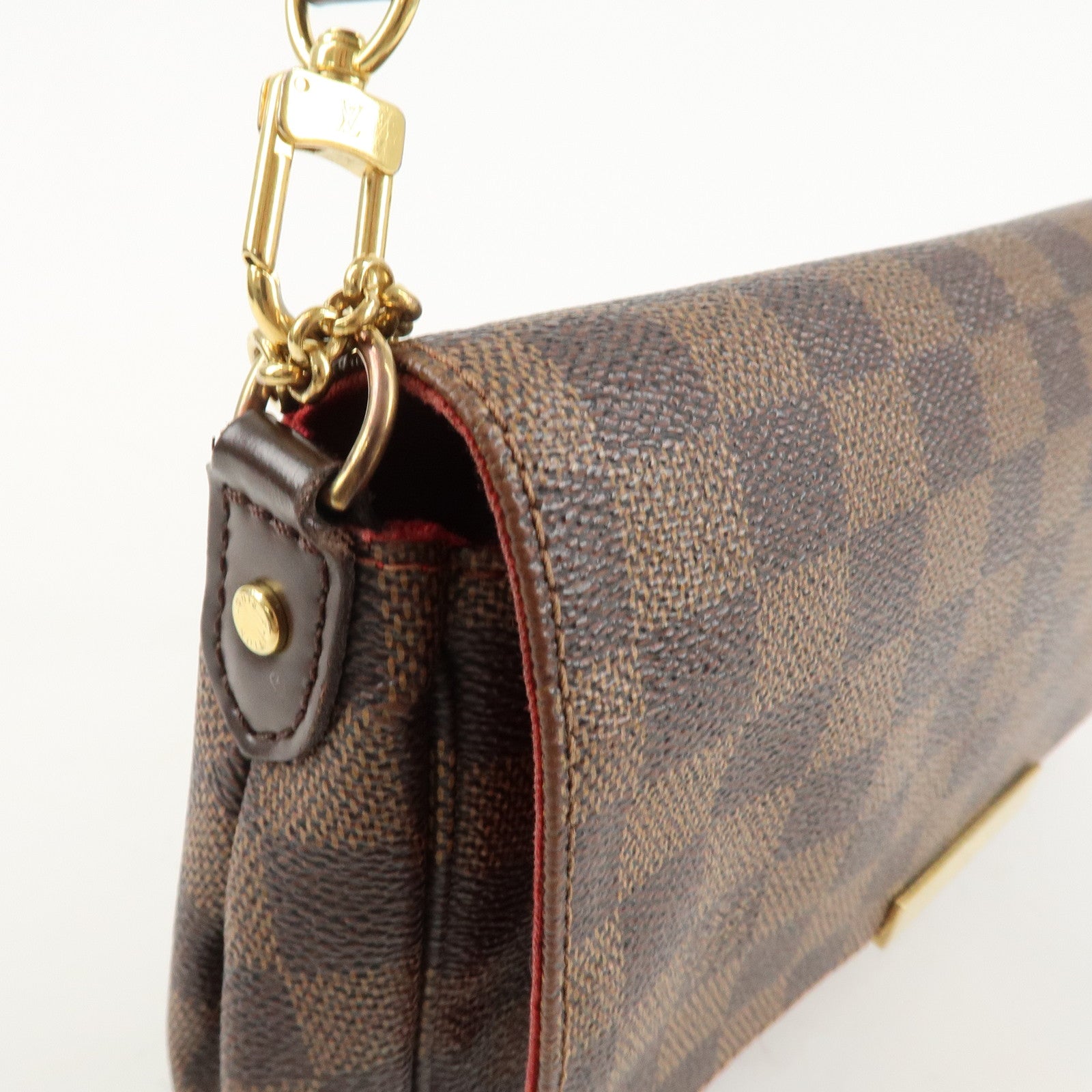 Louis Vuitton Damier Favorite MM Canvas Leather Shoulder Bag FL4126 Used