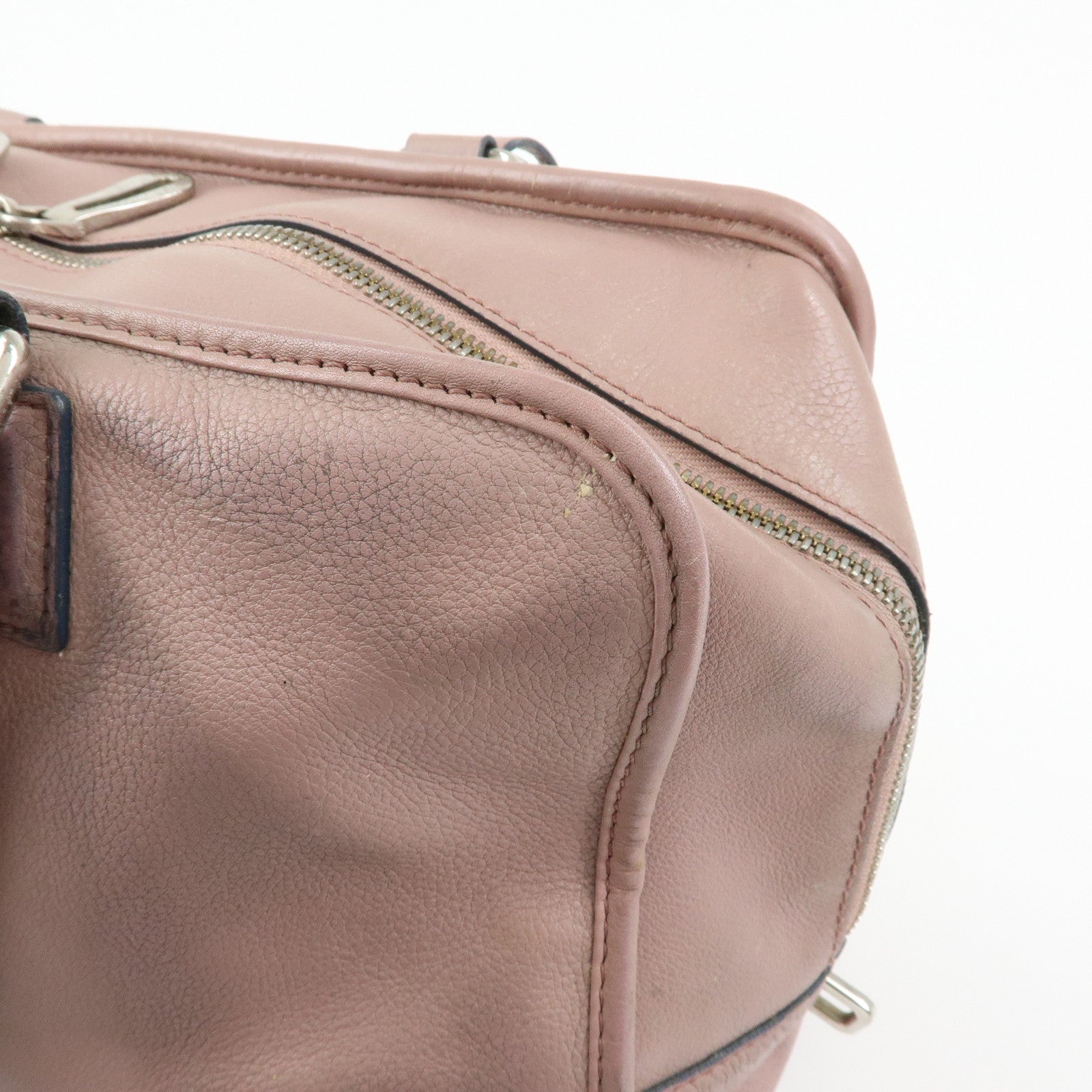 LOEWE Anagram Amazona 36 Leather Hand Bag Boston Bag Pink