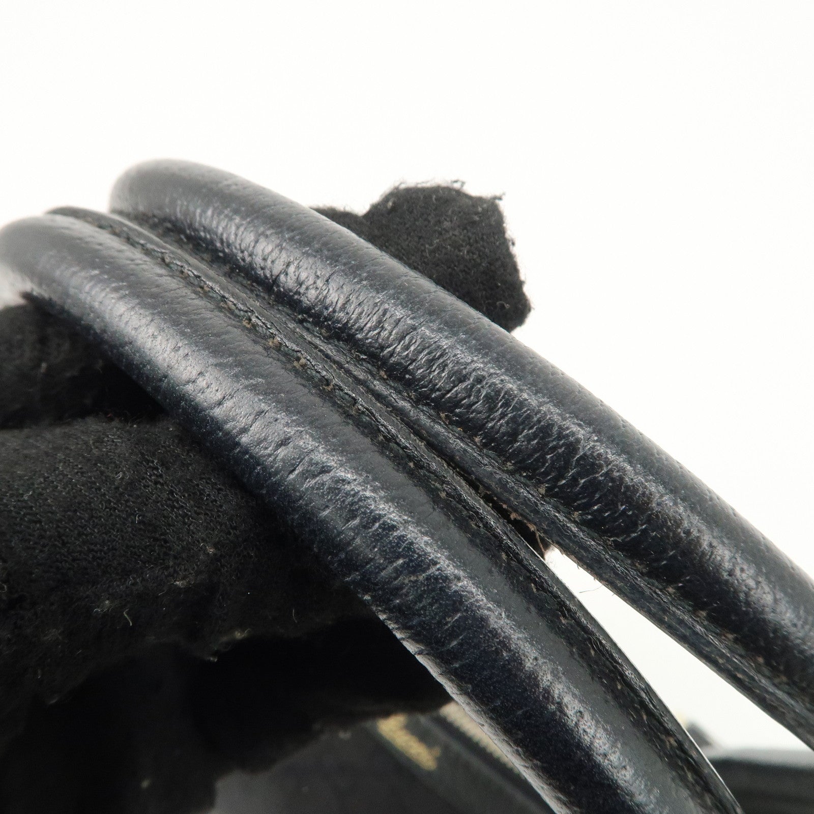 GUCCI Abbey GG Canvas Leather Boston Bag Hand Bag Black 130942 Used