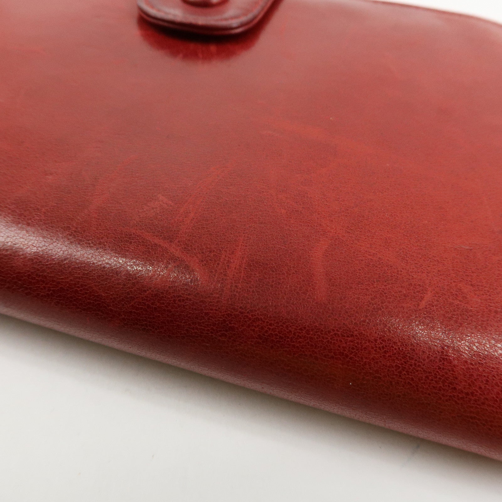 CHANEL COCO Mark Caviarskin Bi-fold Wallet Red A01429 Used